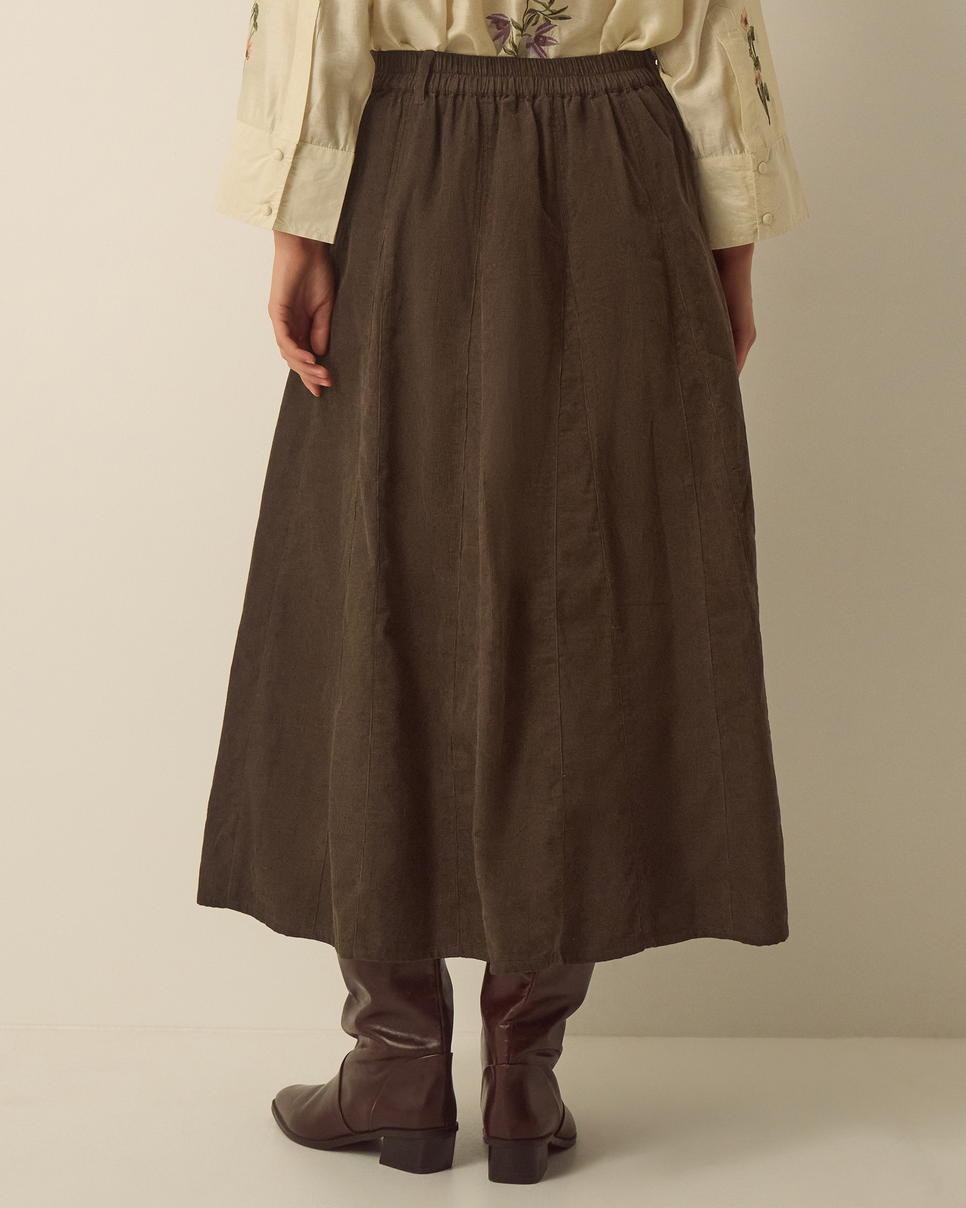 Monsoon Nora Corduroy Midi Skirt, view 3