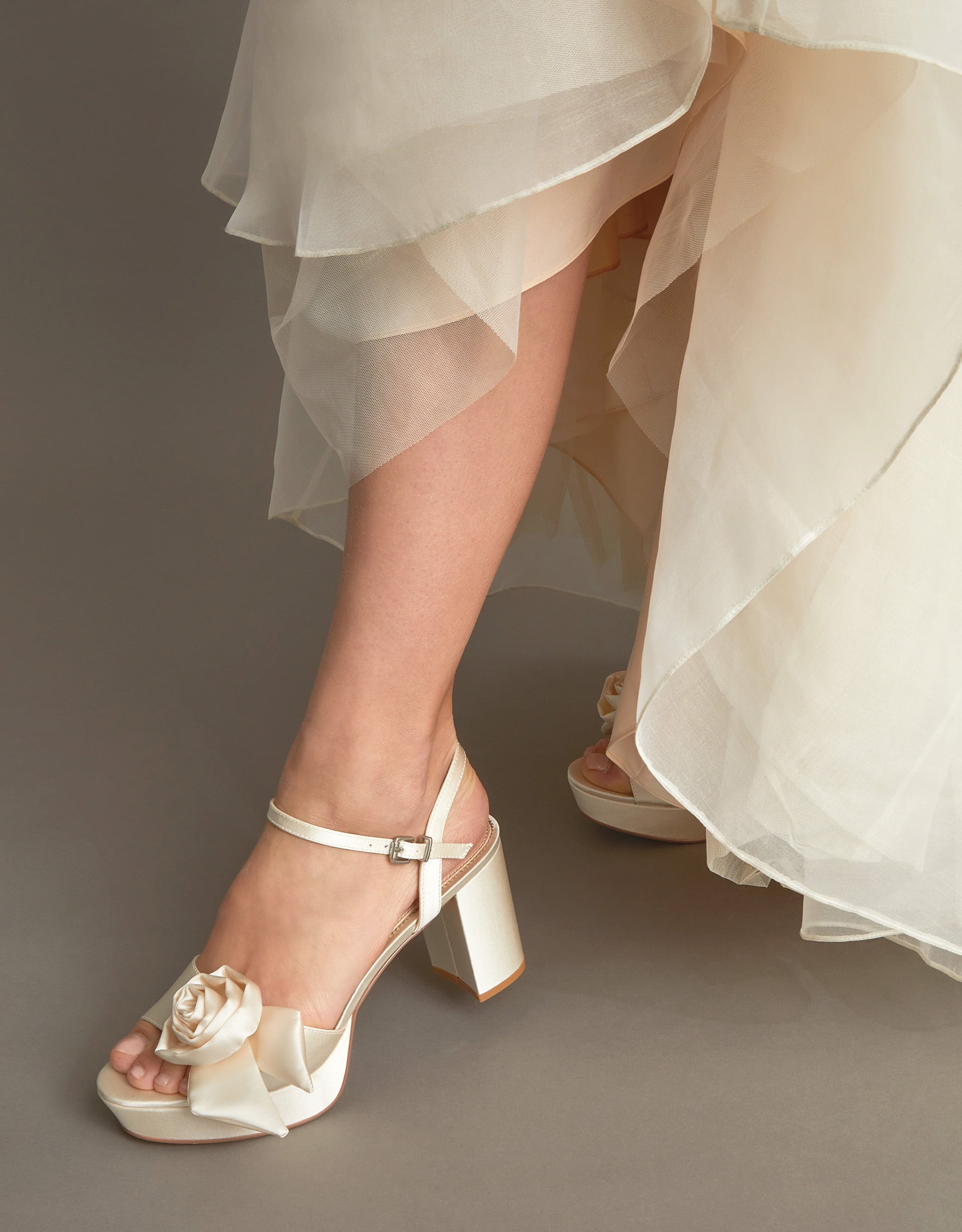 Monsoon Rosette Platform Sandals in ivory
