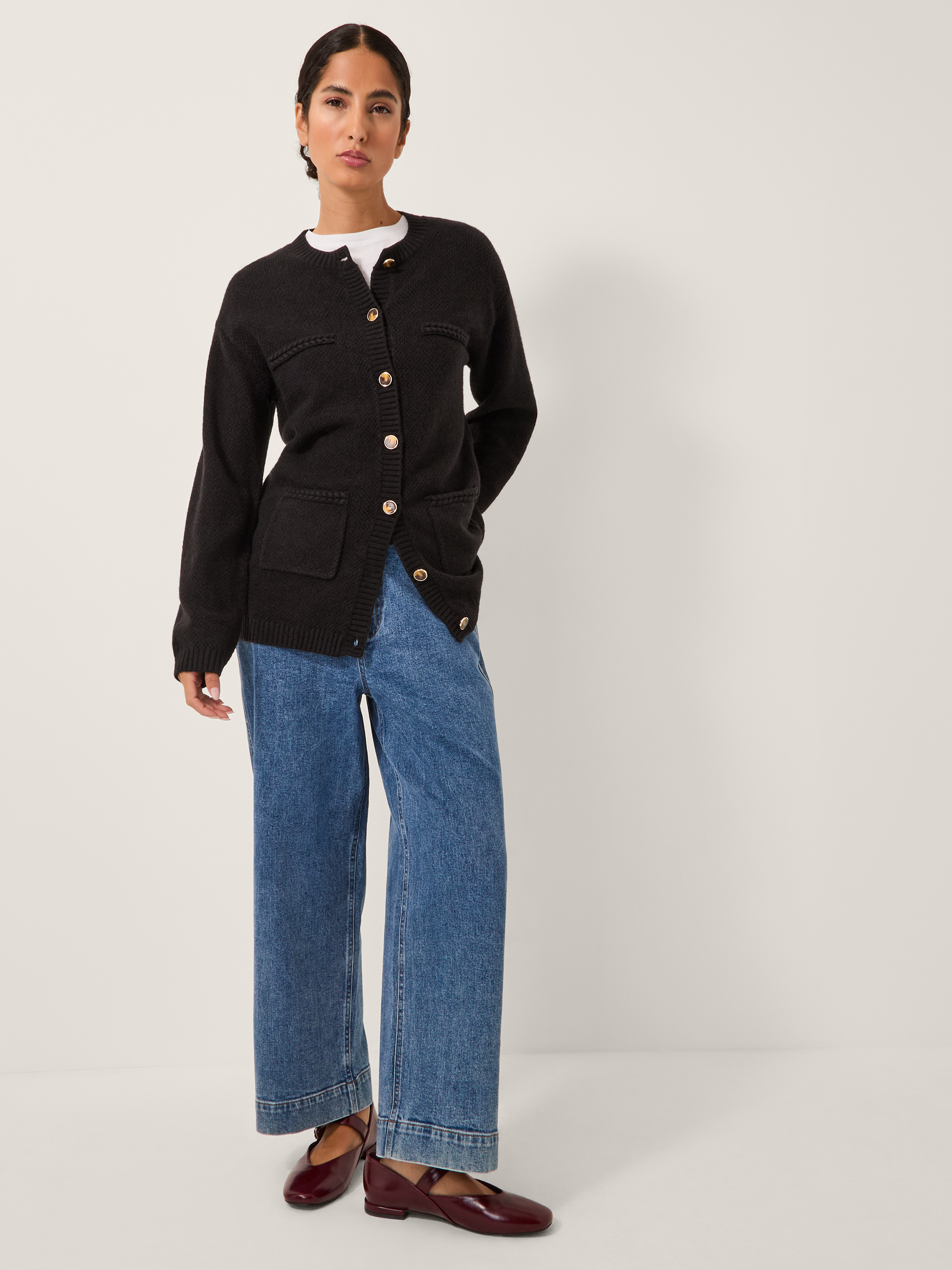Monsoon Bella Braid Pocket Cardigan, view 4