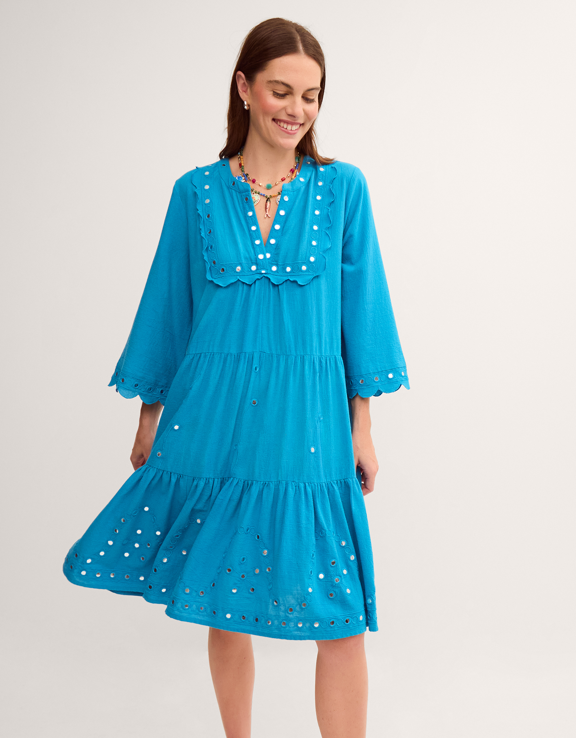 Monsoon Maddie Mirror Midi Kaftan in Teal