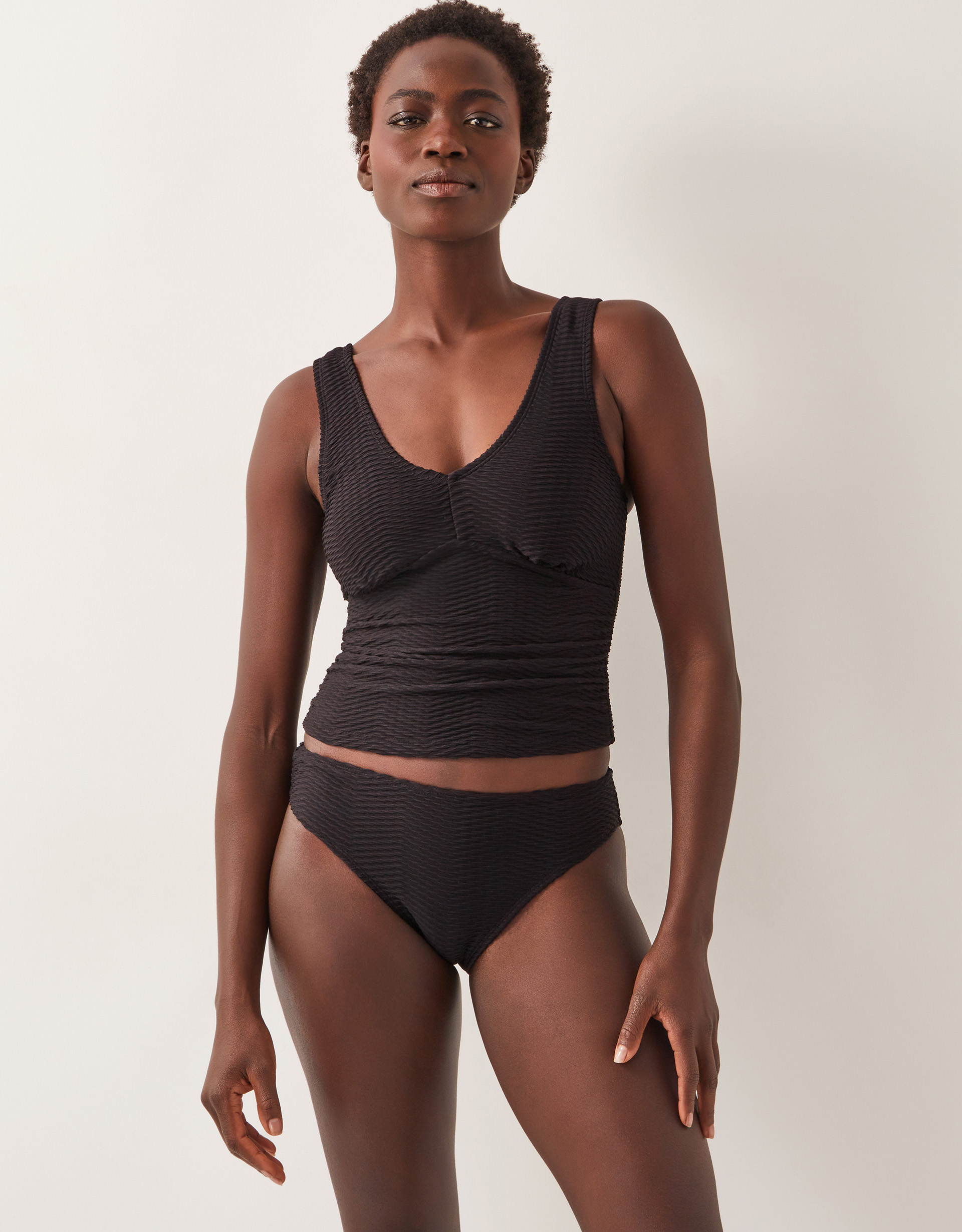 Monsoon Alicia Rib Tankini Top, view 4