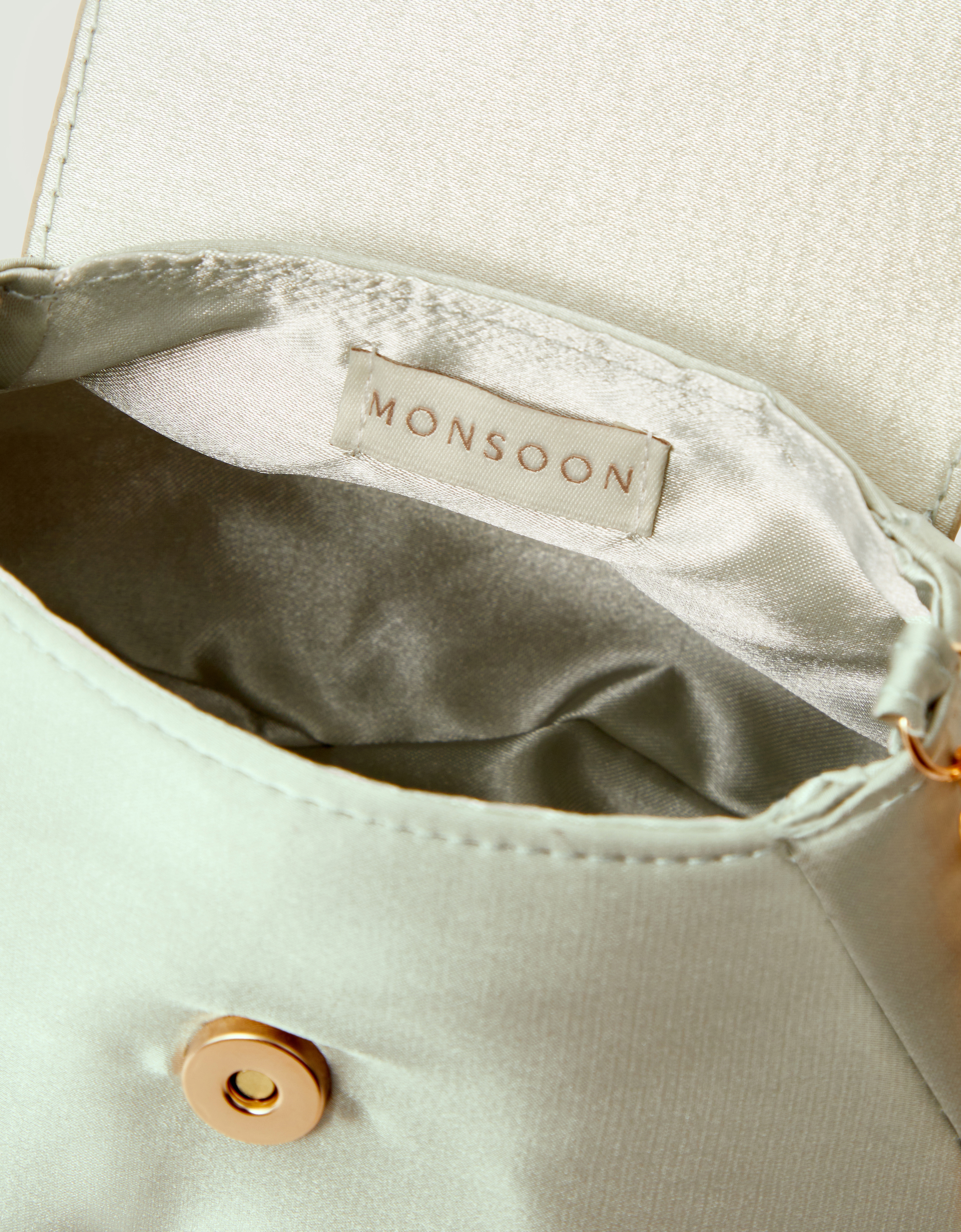 Monsoon Corsage Satin Bag in Green, view 4