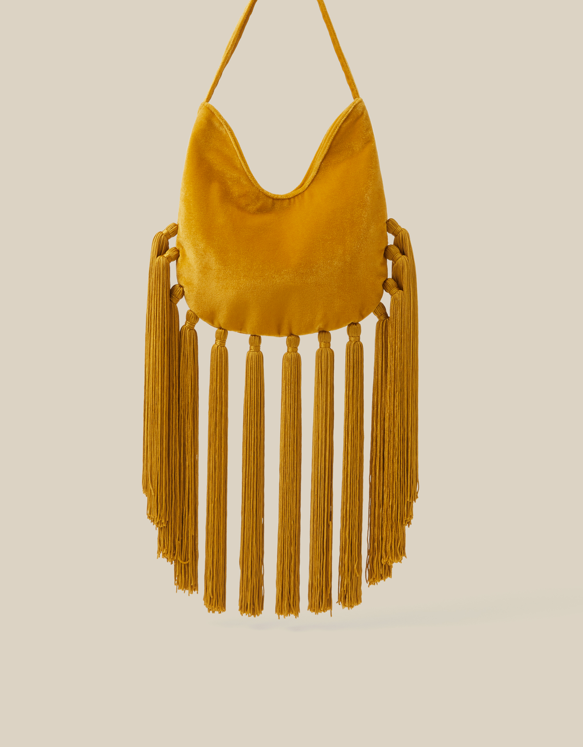 Monsoon Tia Velvet Tassel Bag