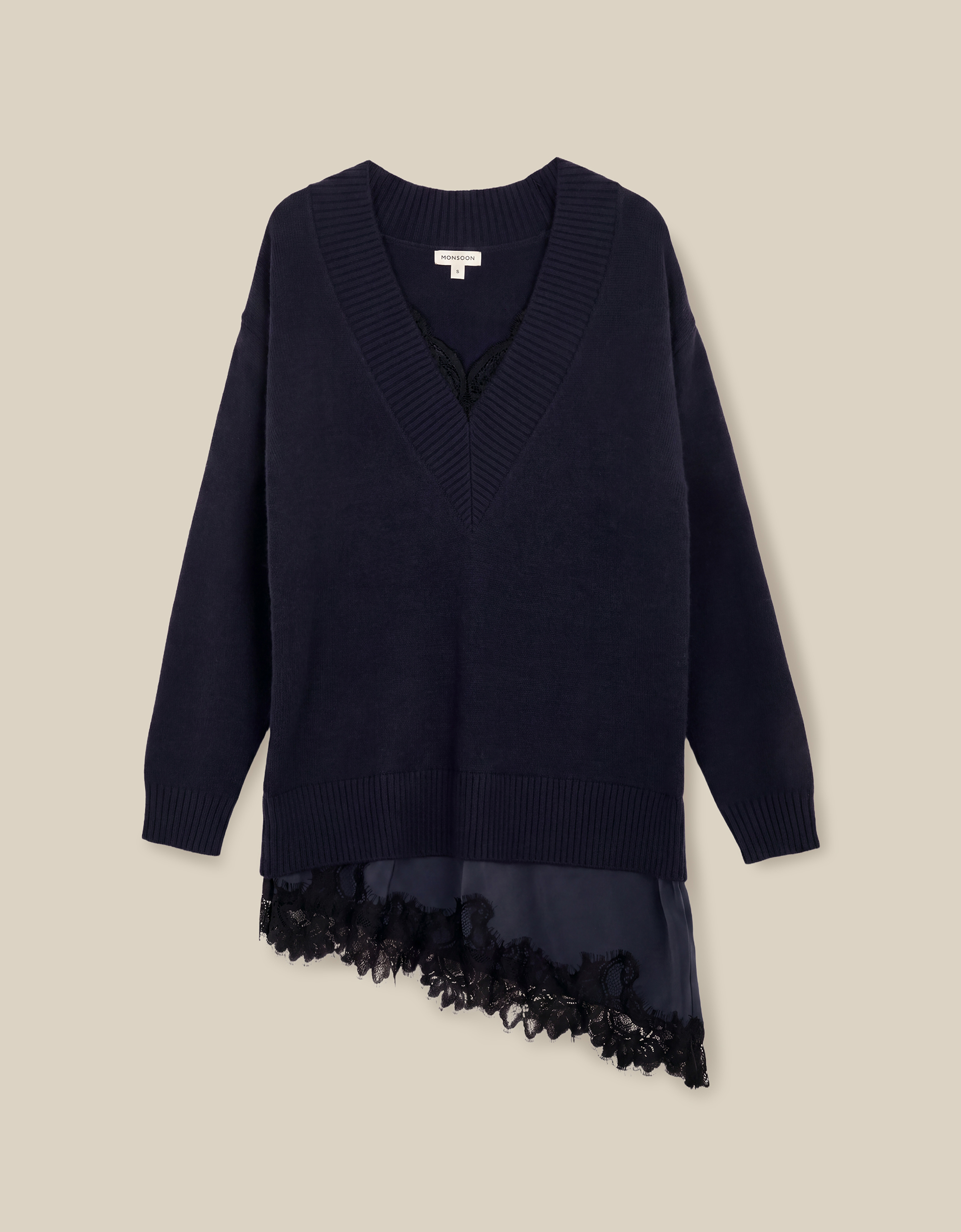 Monsoon Lilah Lace Trim Jumper, view 5