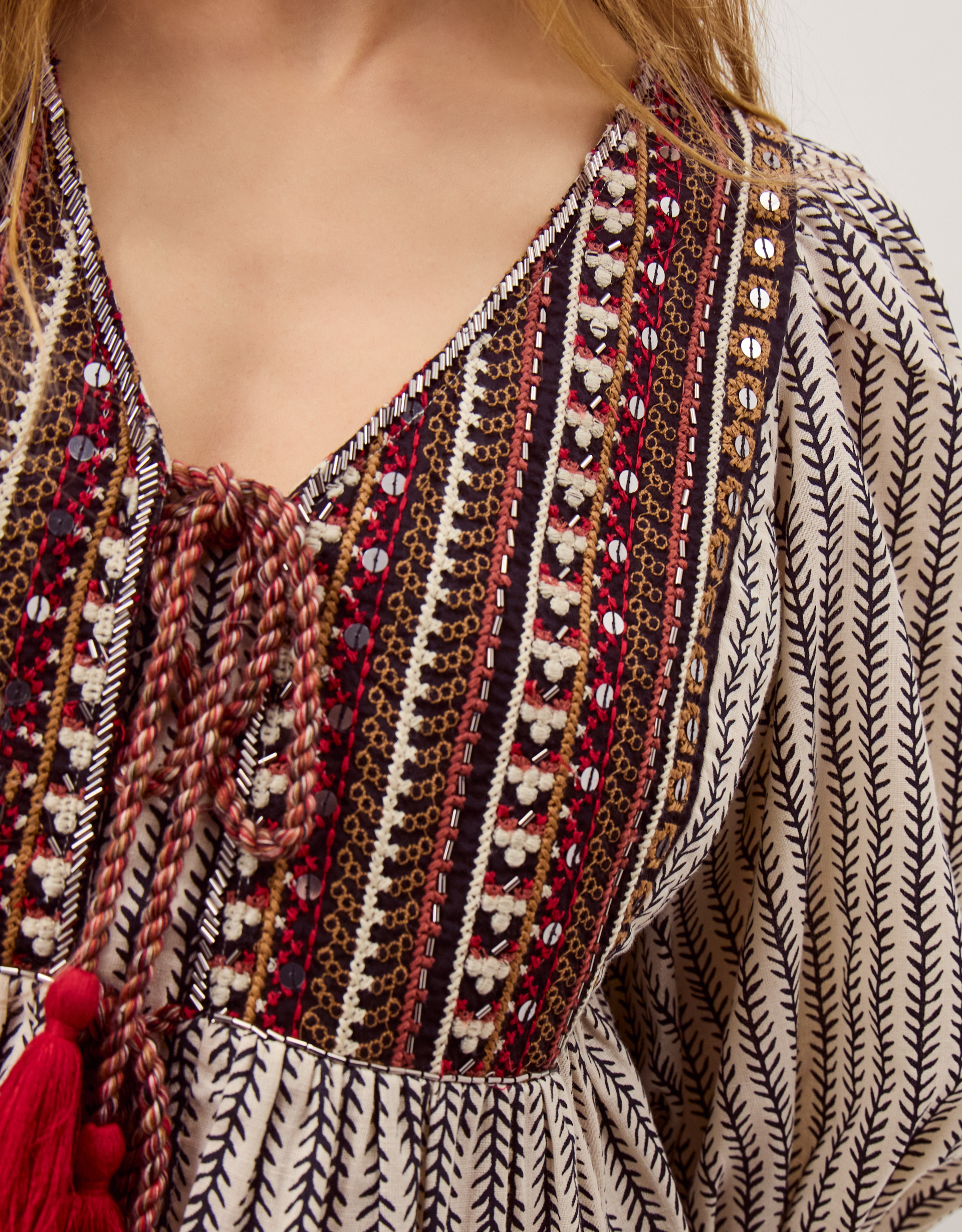 Monsoon Laila Embellished Print Blouse, view 2