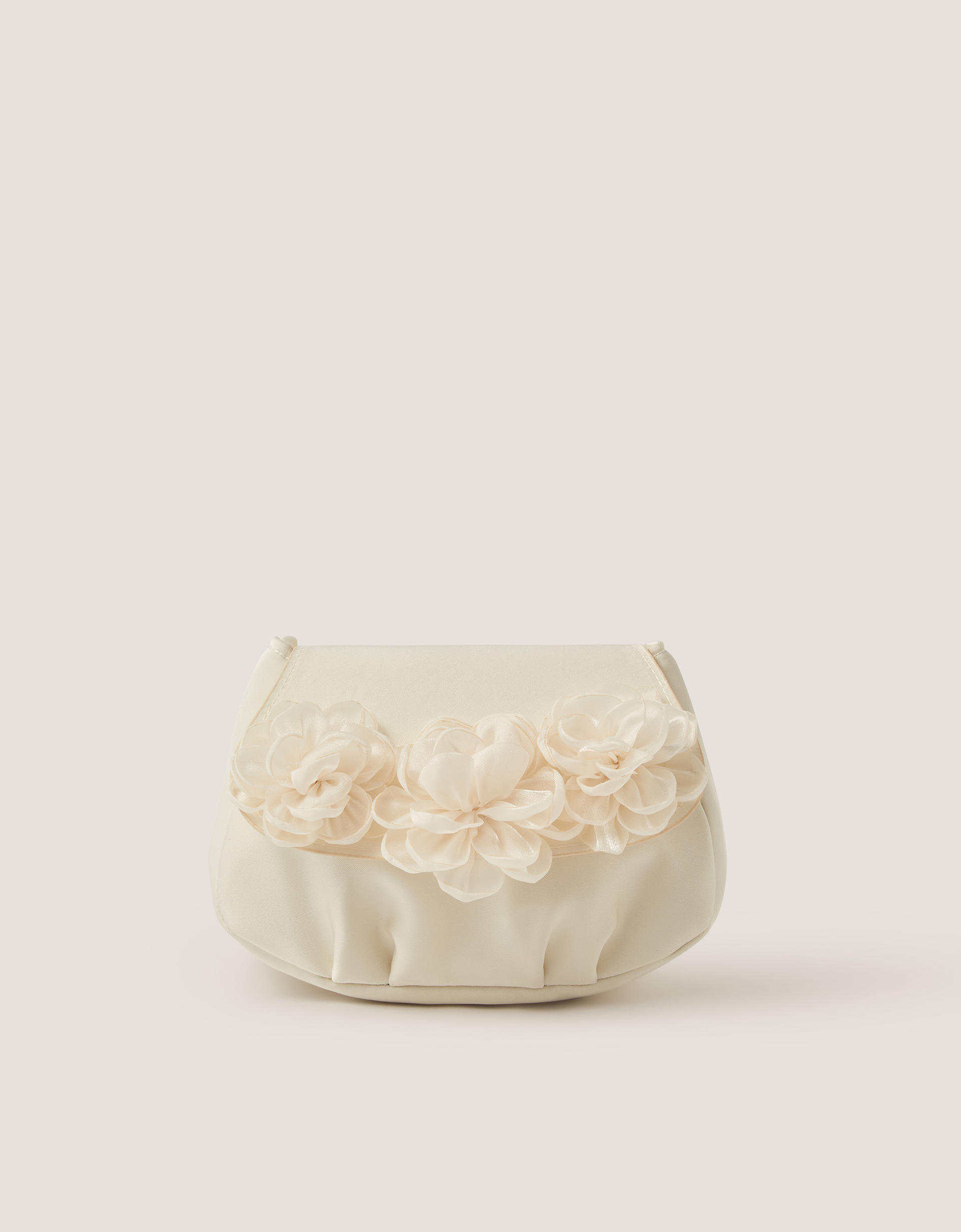 Monsoon Corsage Satin Bag in Ivory