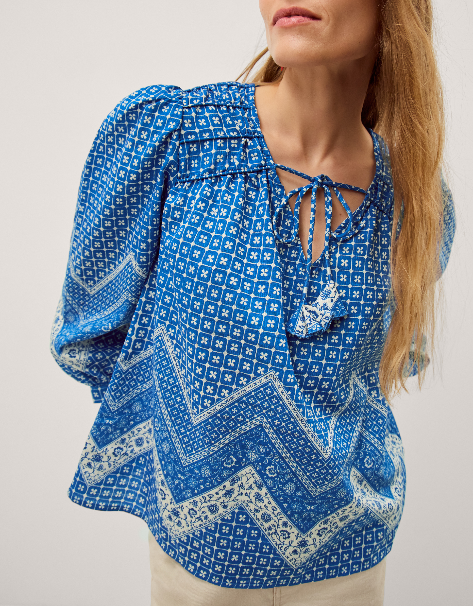 Monsoon Iggy Floral Print Blouse in blue