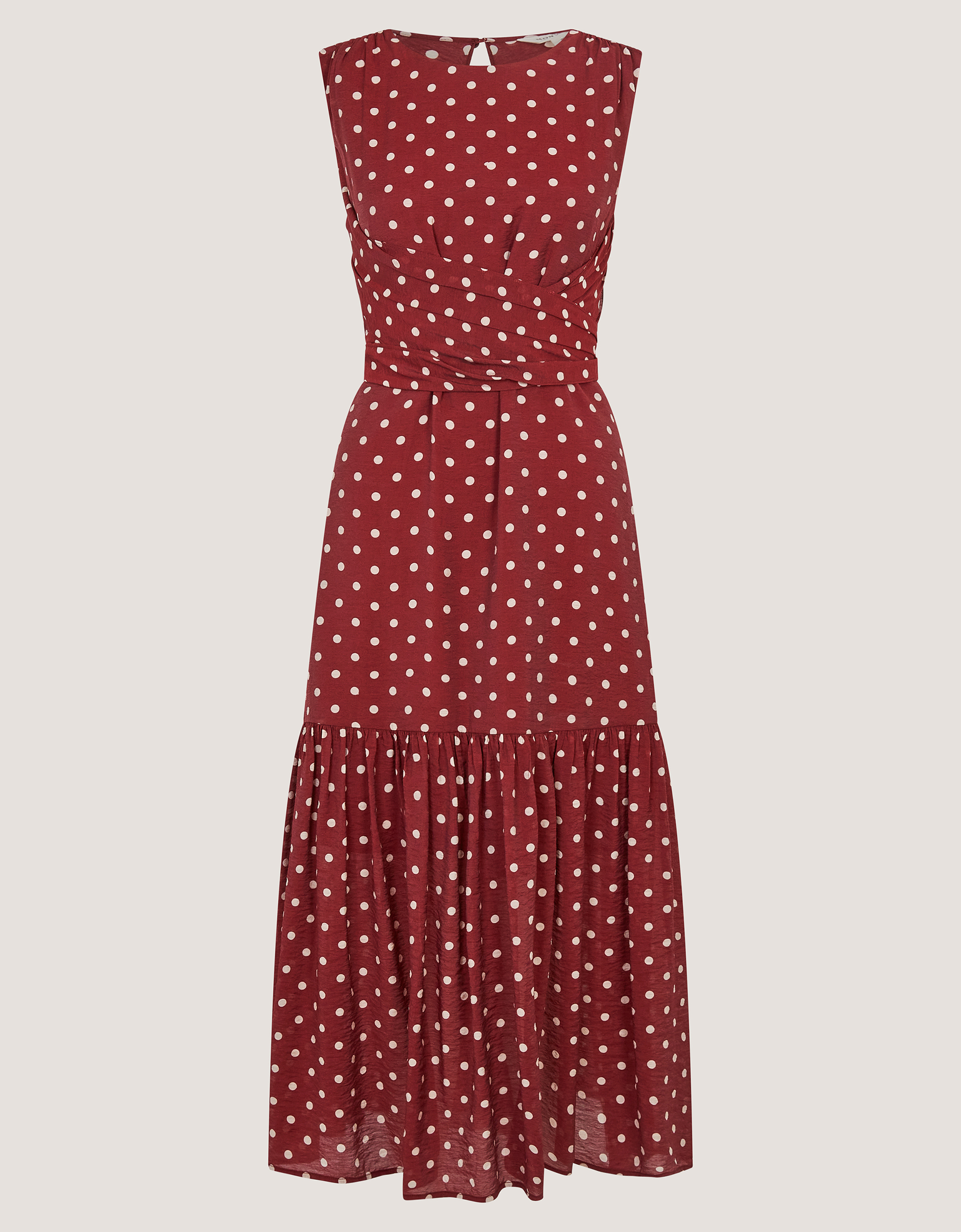 Monsoon Claire Polka Dot Midi Dress, view 5