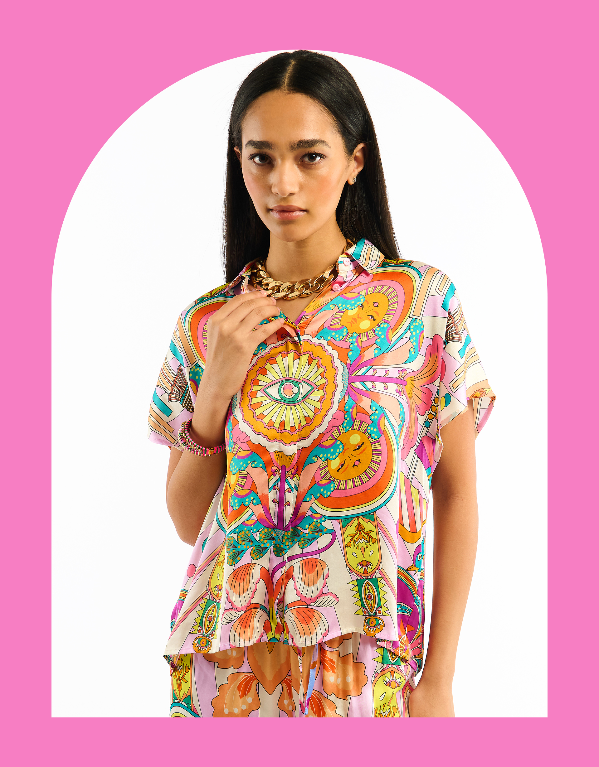 Monsoon Wild Hisae Print Short Sleeve Shirt