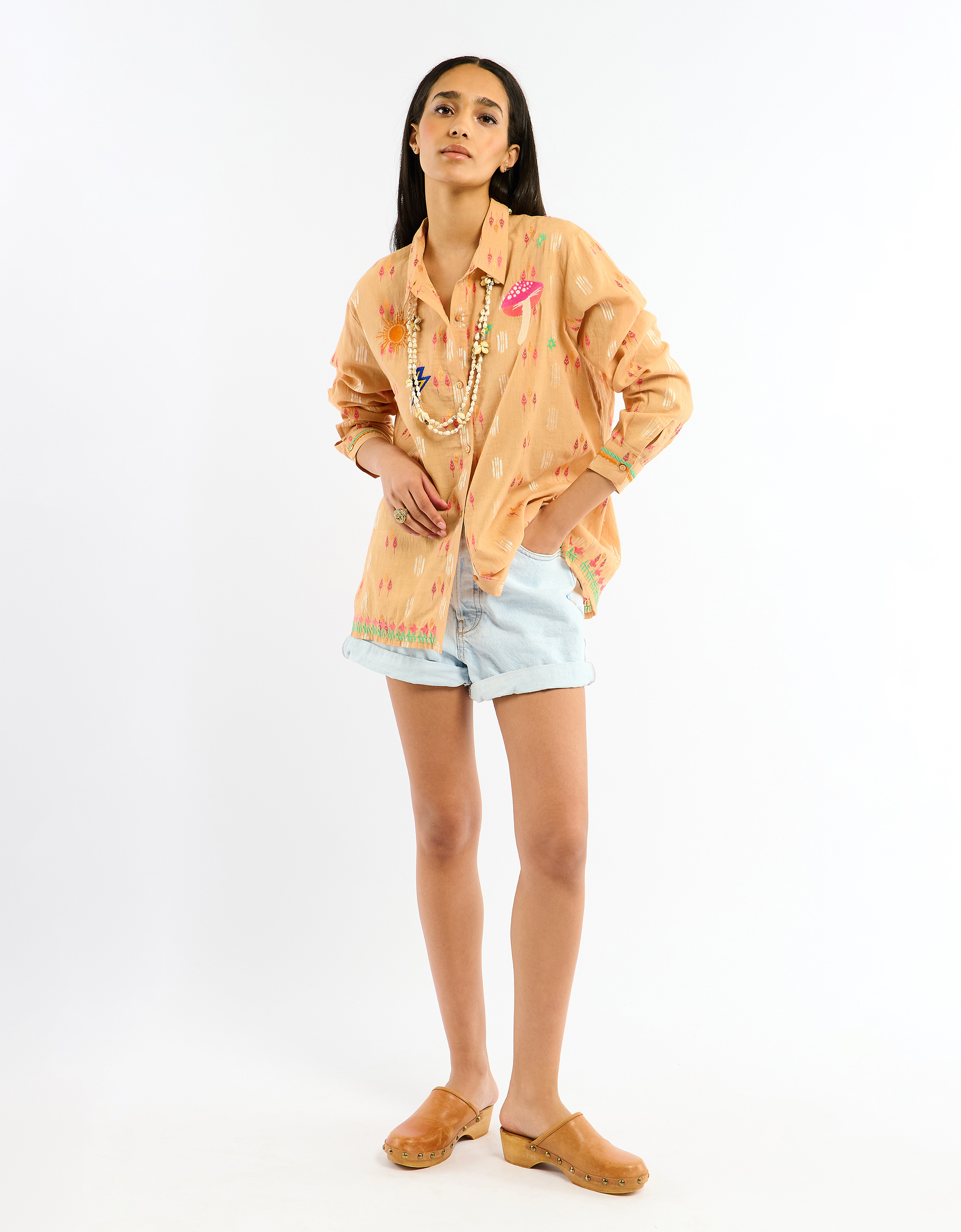 Monsoon Wild Charlie Jacquard Shirt in Orange, view 2