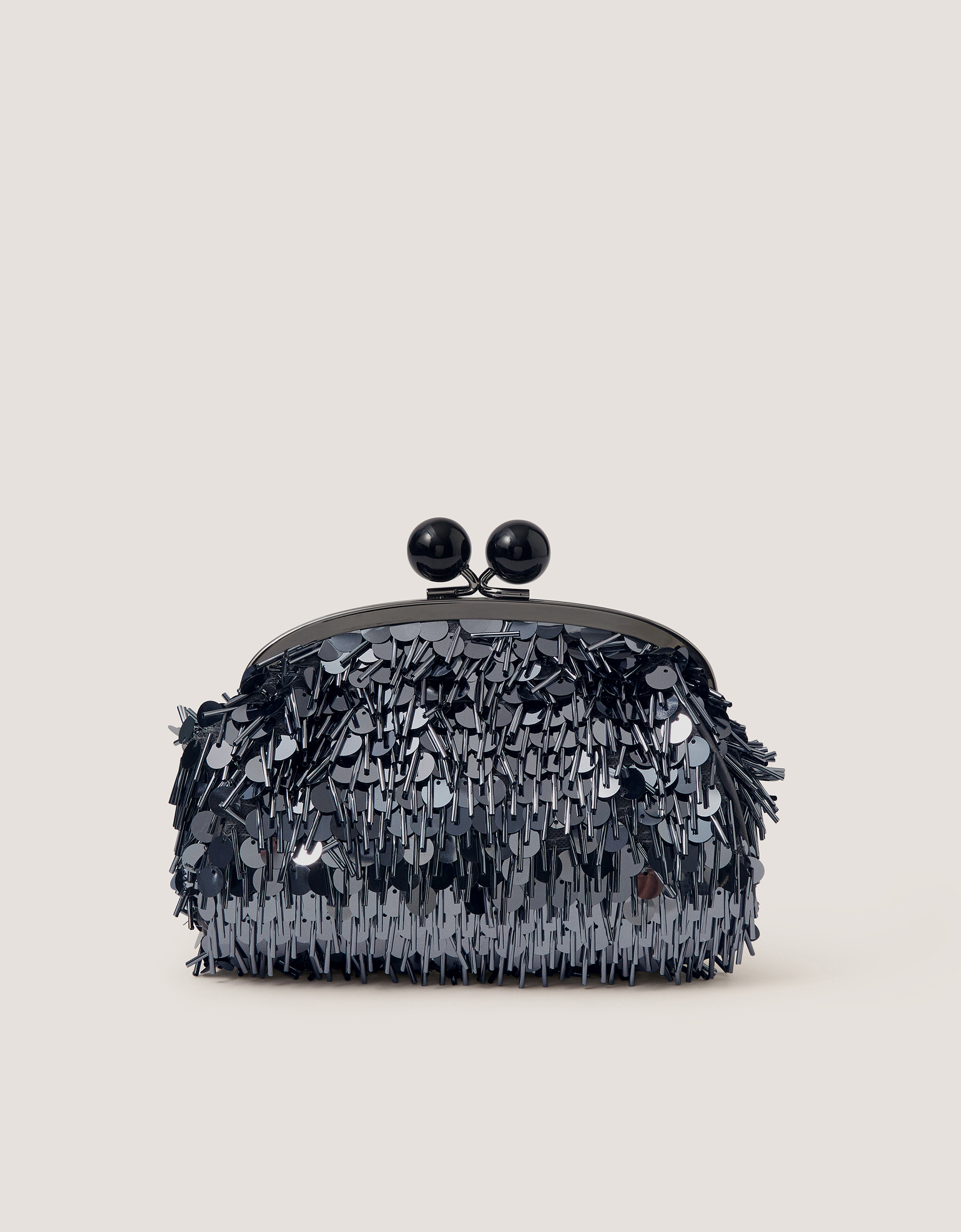 Monsoon Jade Sequin Fringe Clutch Bag