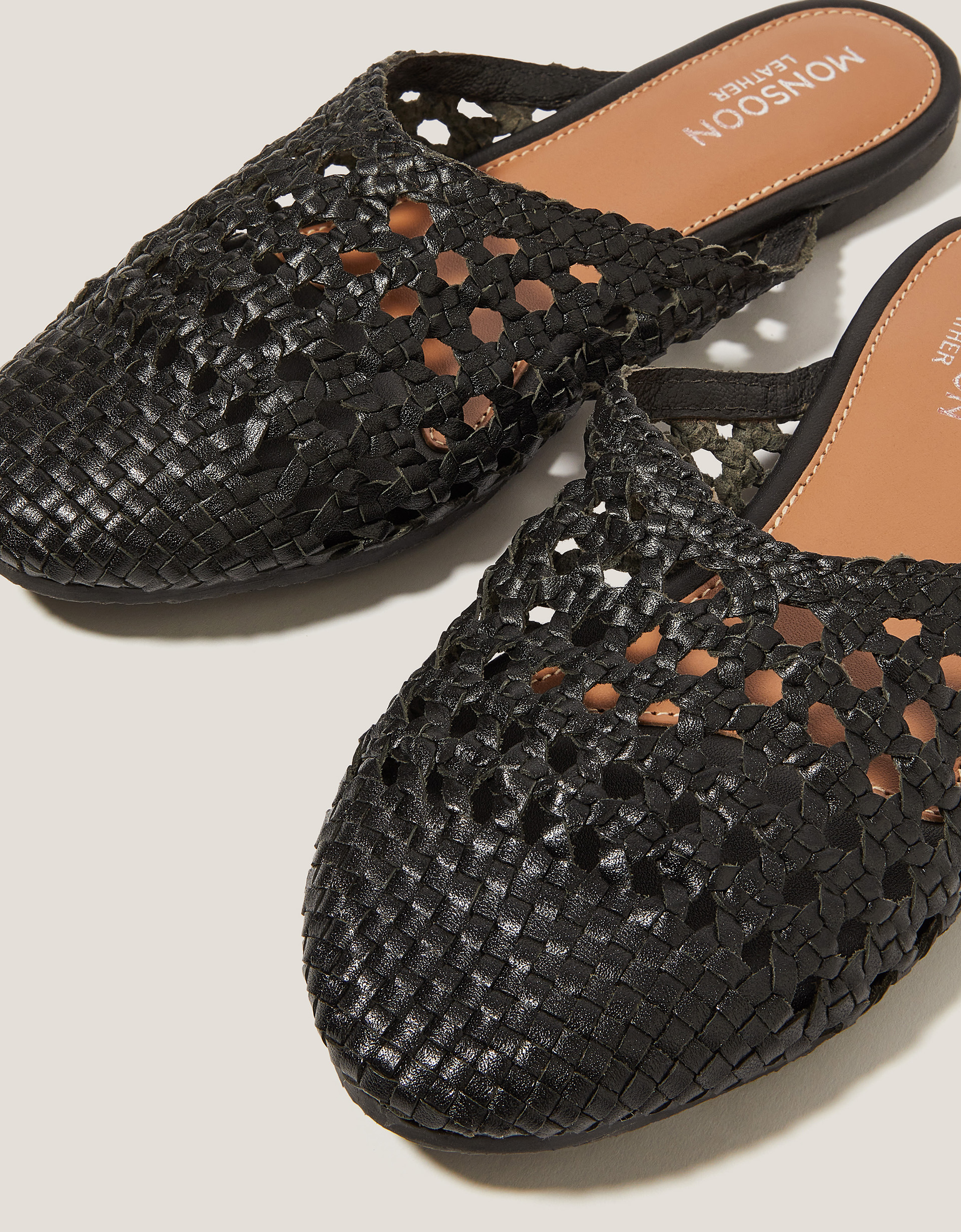 Monsoon Bella Braided Leather Slipper Sandals, view 3