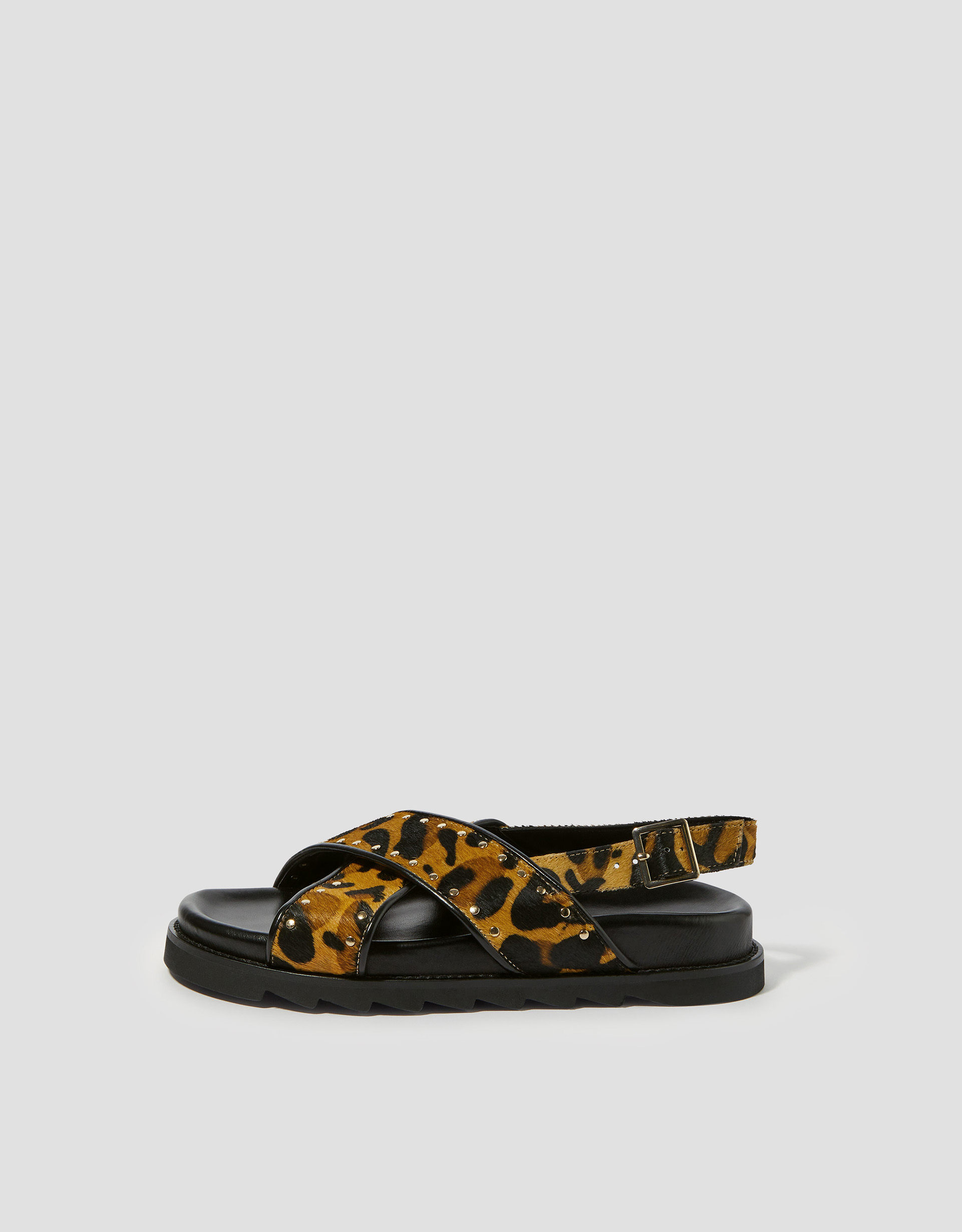 Monsoon Suki Stud Leopard Print Sandals, view 2