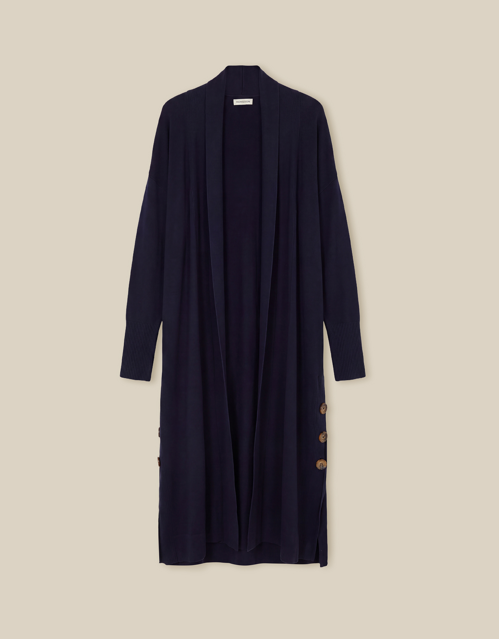 Monsoon Sadie Knit Longline Cardigan in Blue, view 6