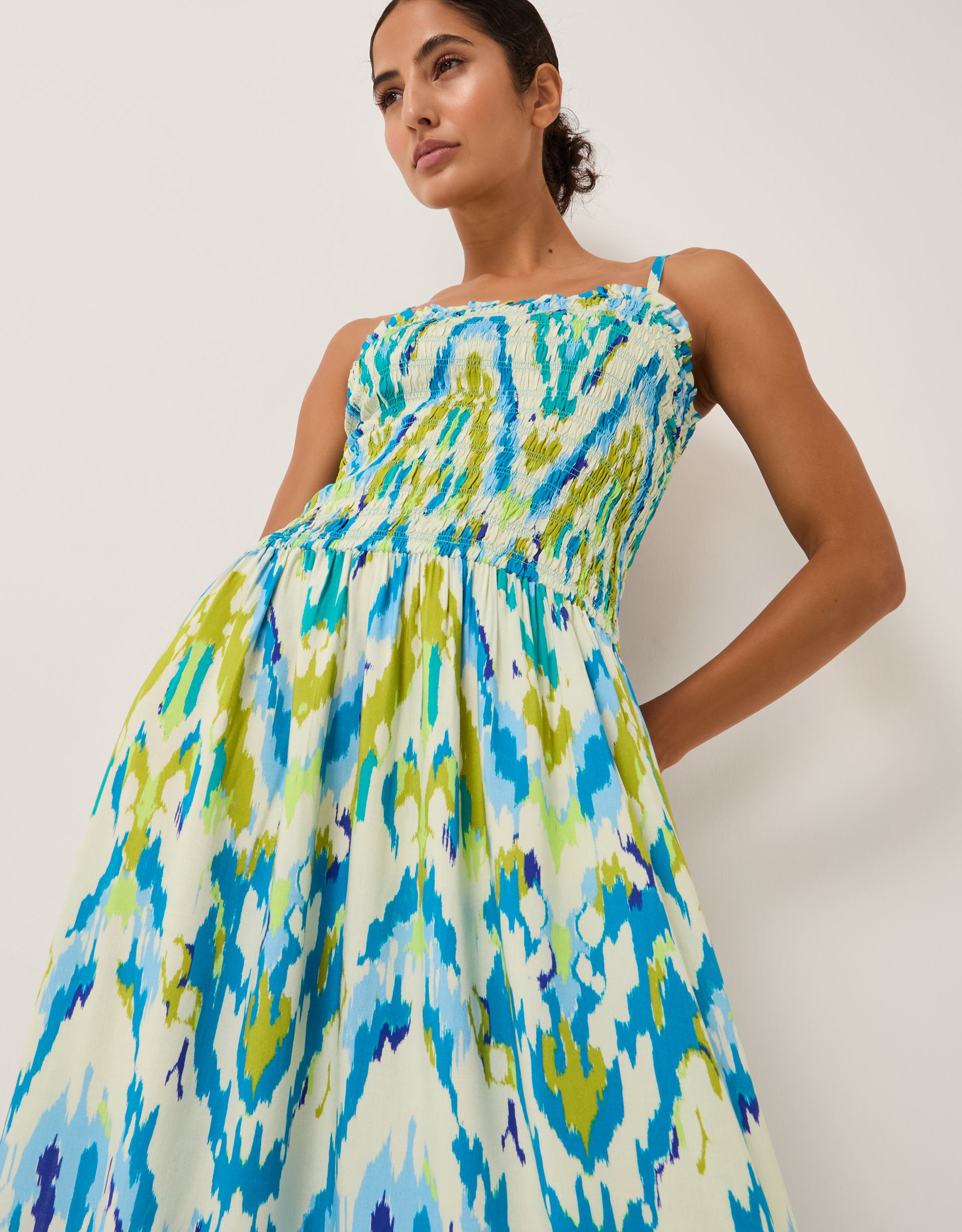 Monsoon Coralie Drop Waist Print Maxi Dress