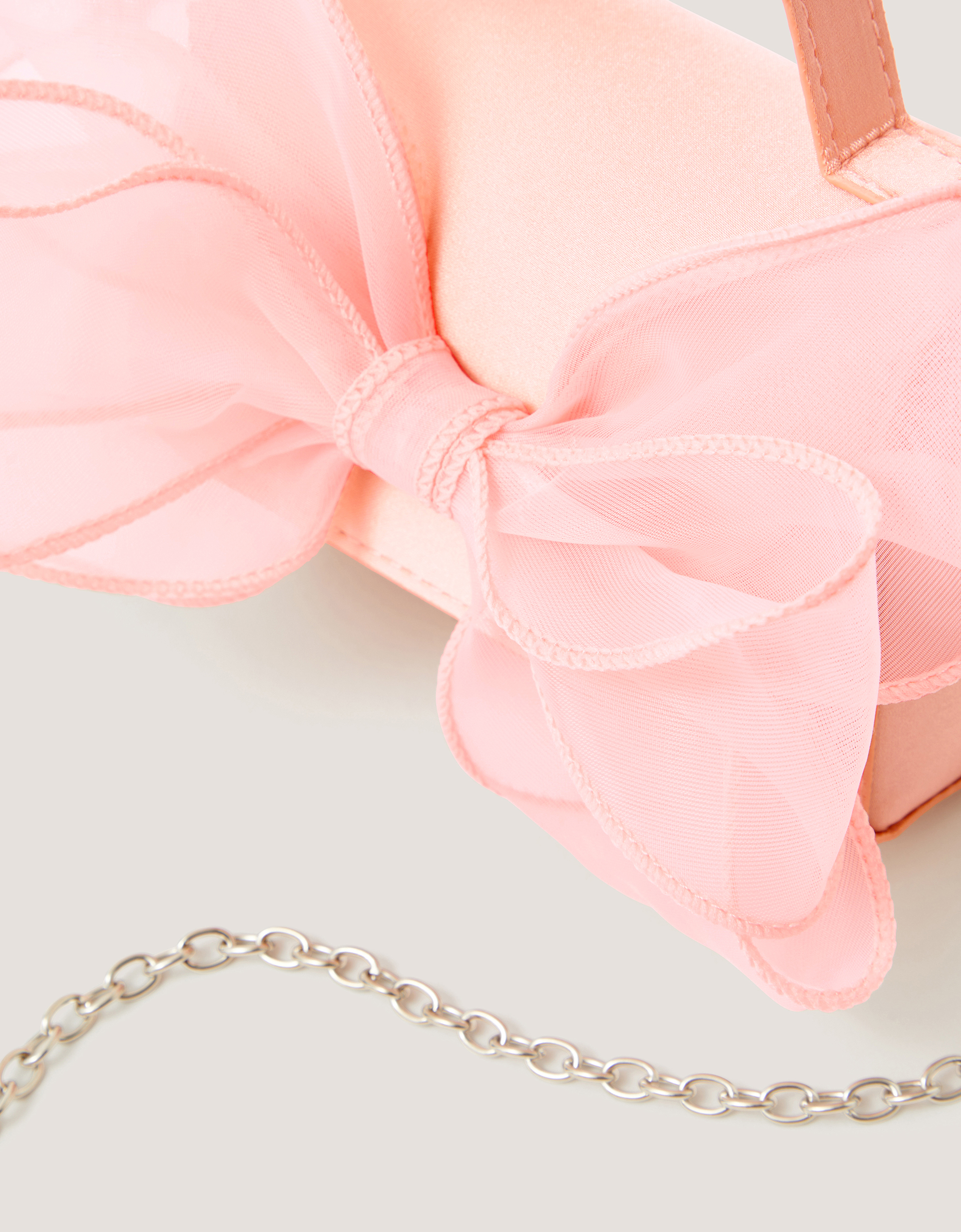 Monsoon Organza Bow Bag in Pink, view 3