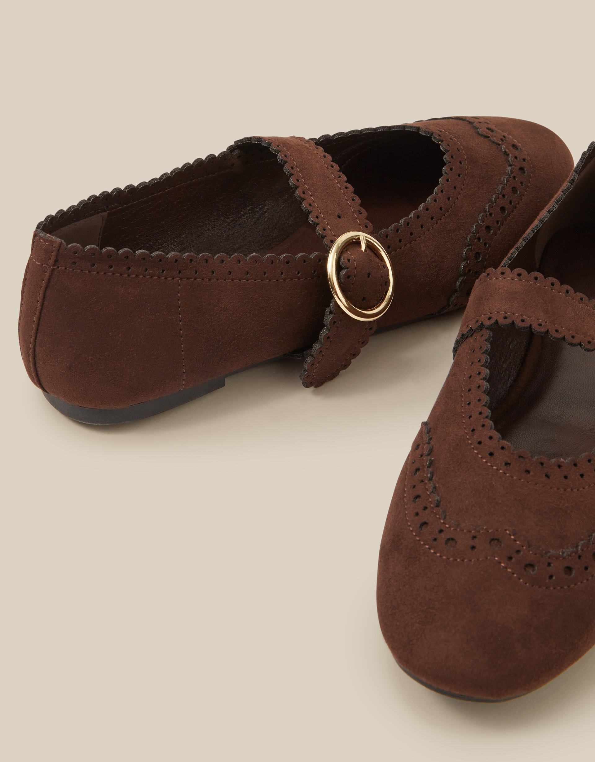 Monsoon Hana Faux Suede Mary Jane Ballet Flats, view 3