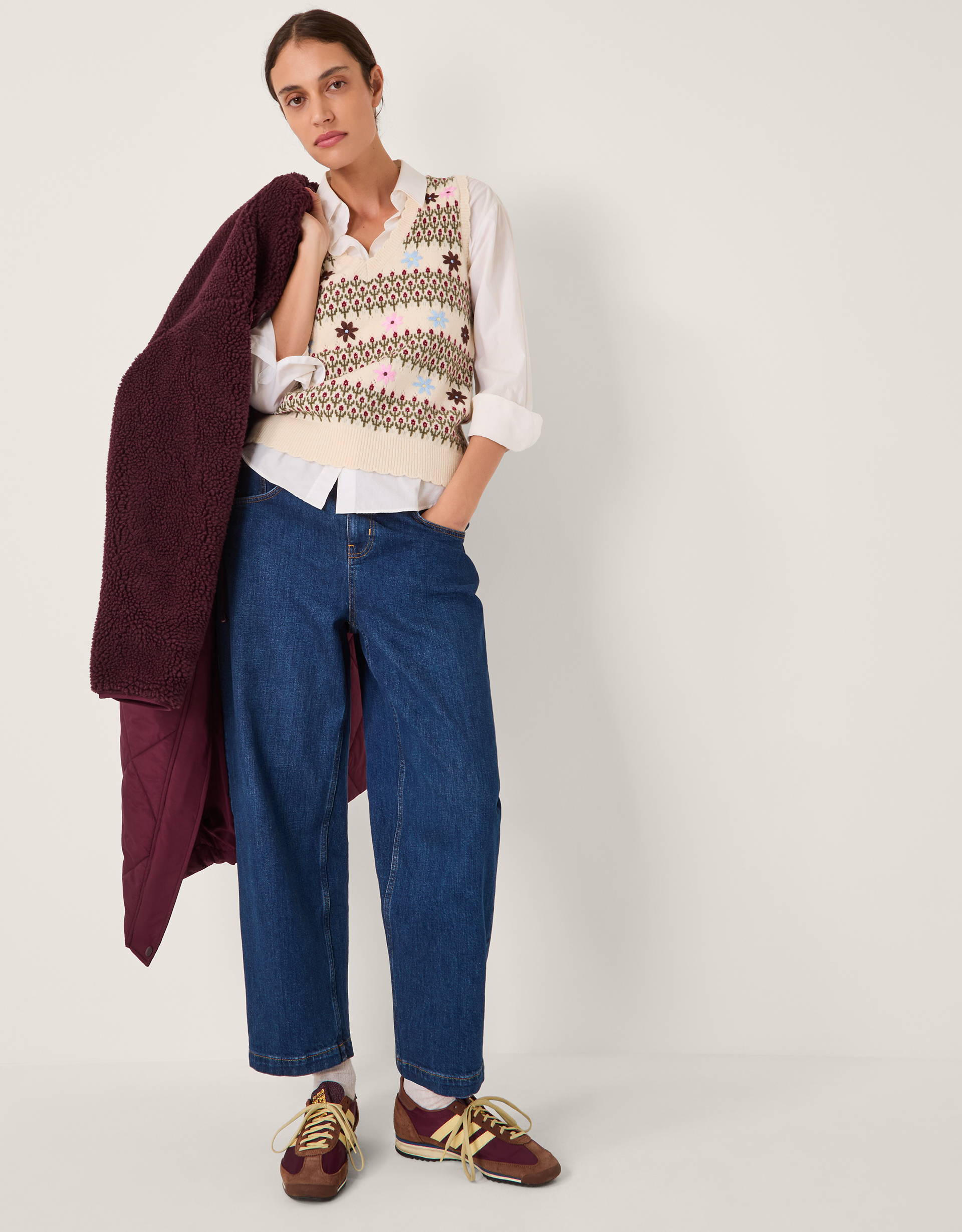 Monsoon Marlo Faux Shearling Quilted Coat, view 5