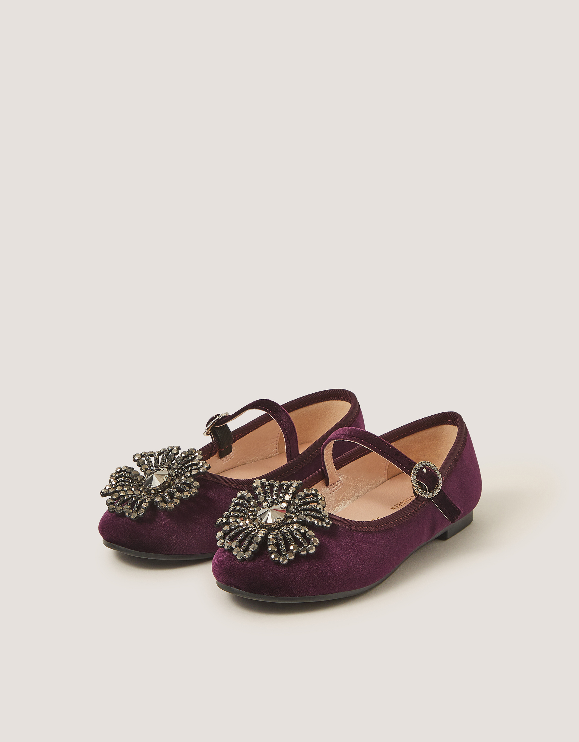 Monsoon Gemstone Flower Mary Jane Ballet Flats