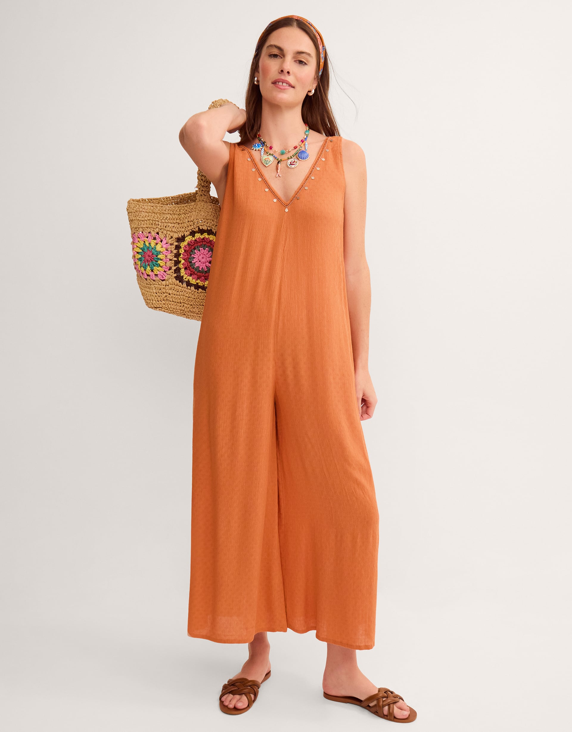 Monsoon Sophia Embellished Culotte Jumpsuit