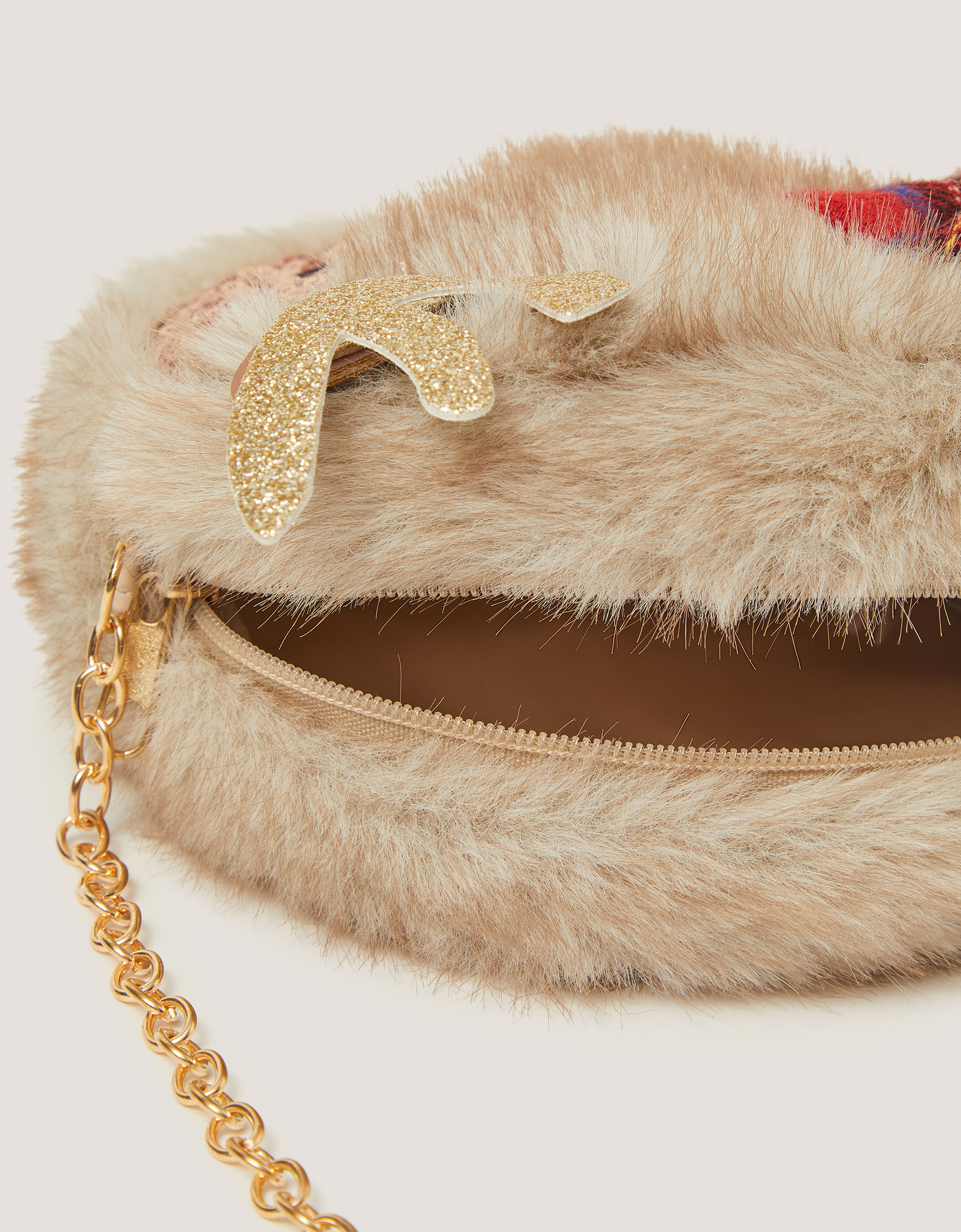 Monsoon Fluffy Reindeer Bag, view 4