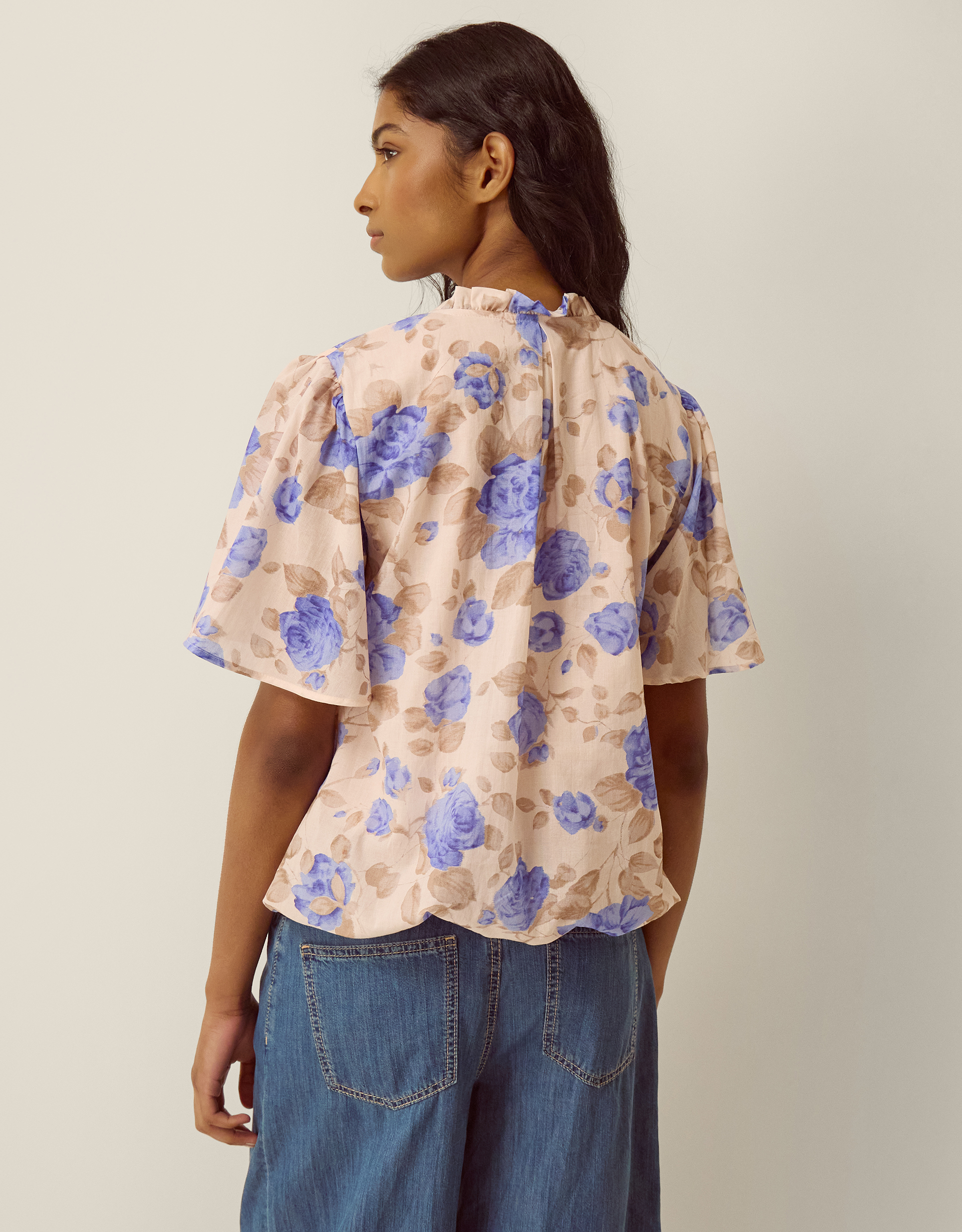 Monsoon Lori Floral Bubble Hem Blouse, view 3