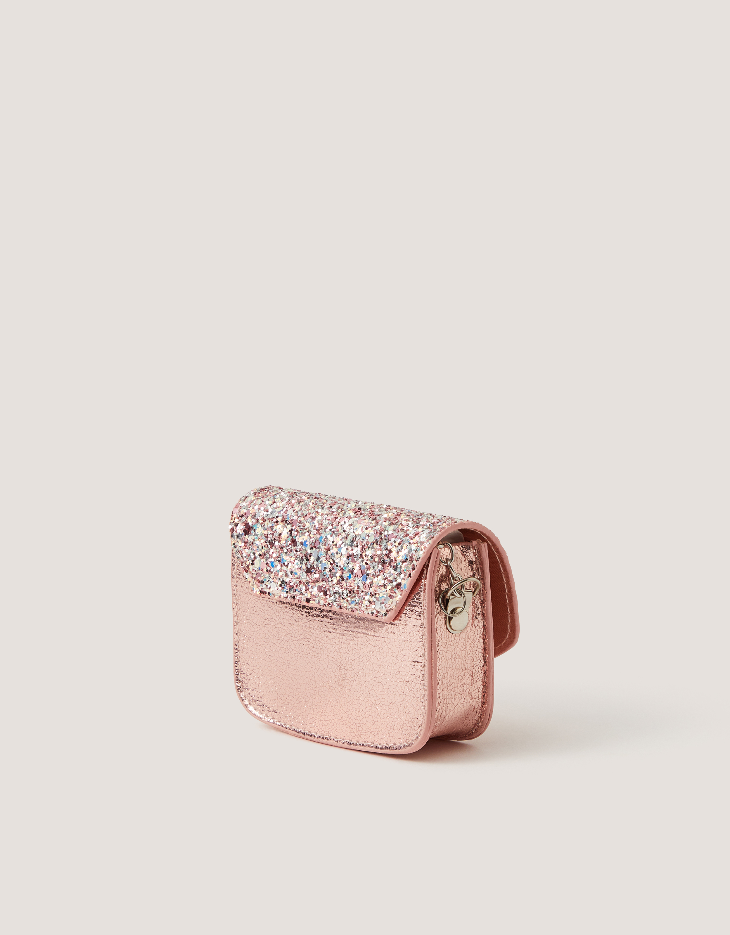 Monsoon Mini Glitter Bow Metallic Bag, view 2