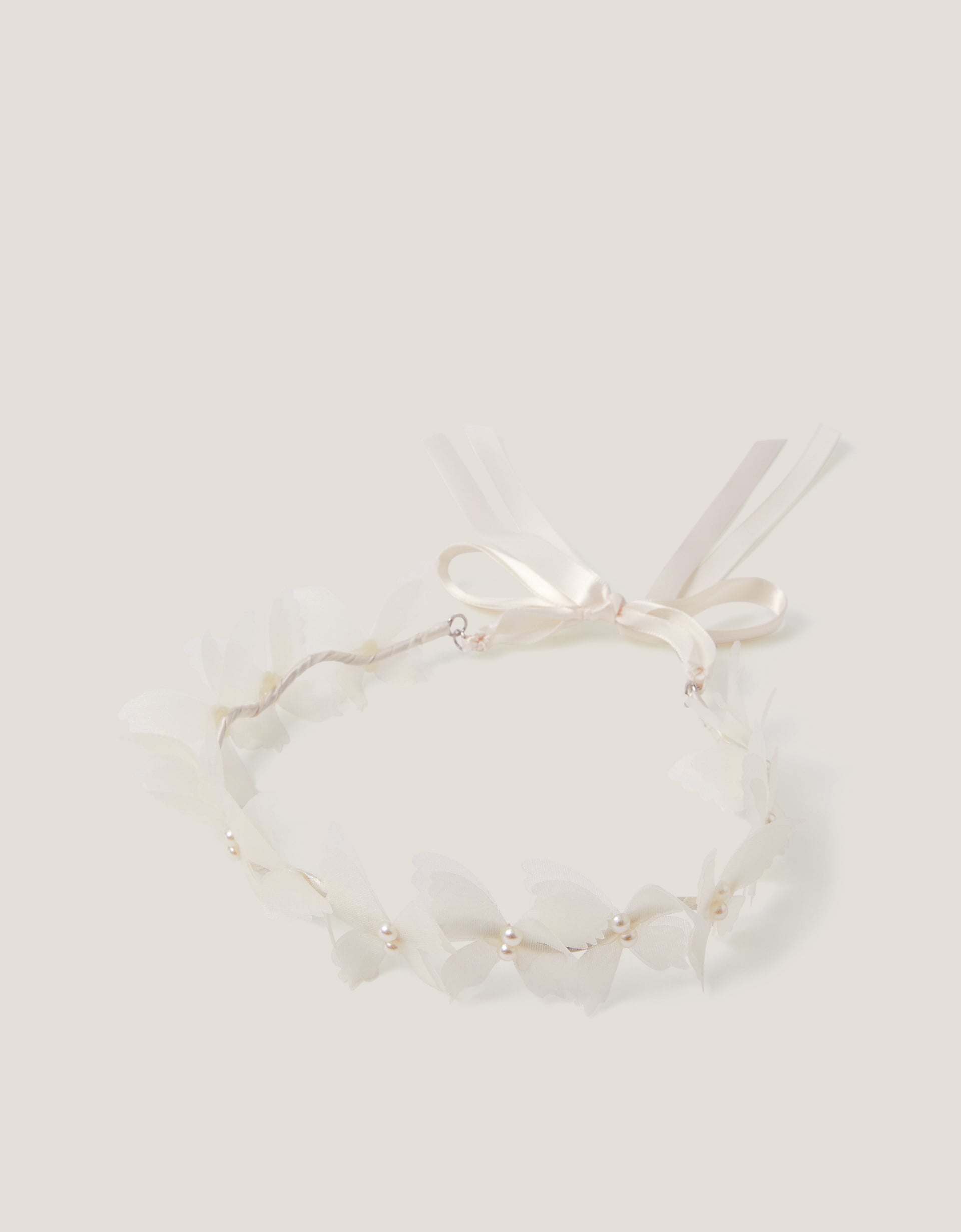 Monsoon Butterfly Flower Crown in cream