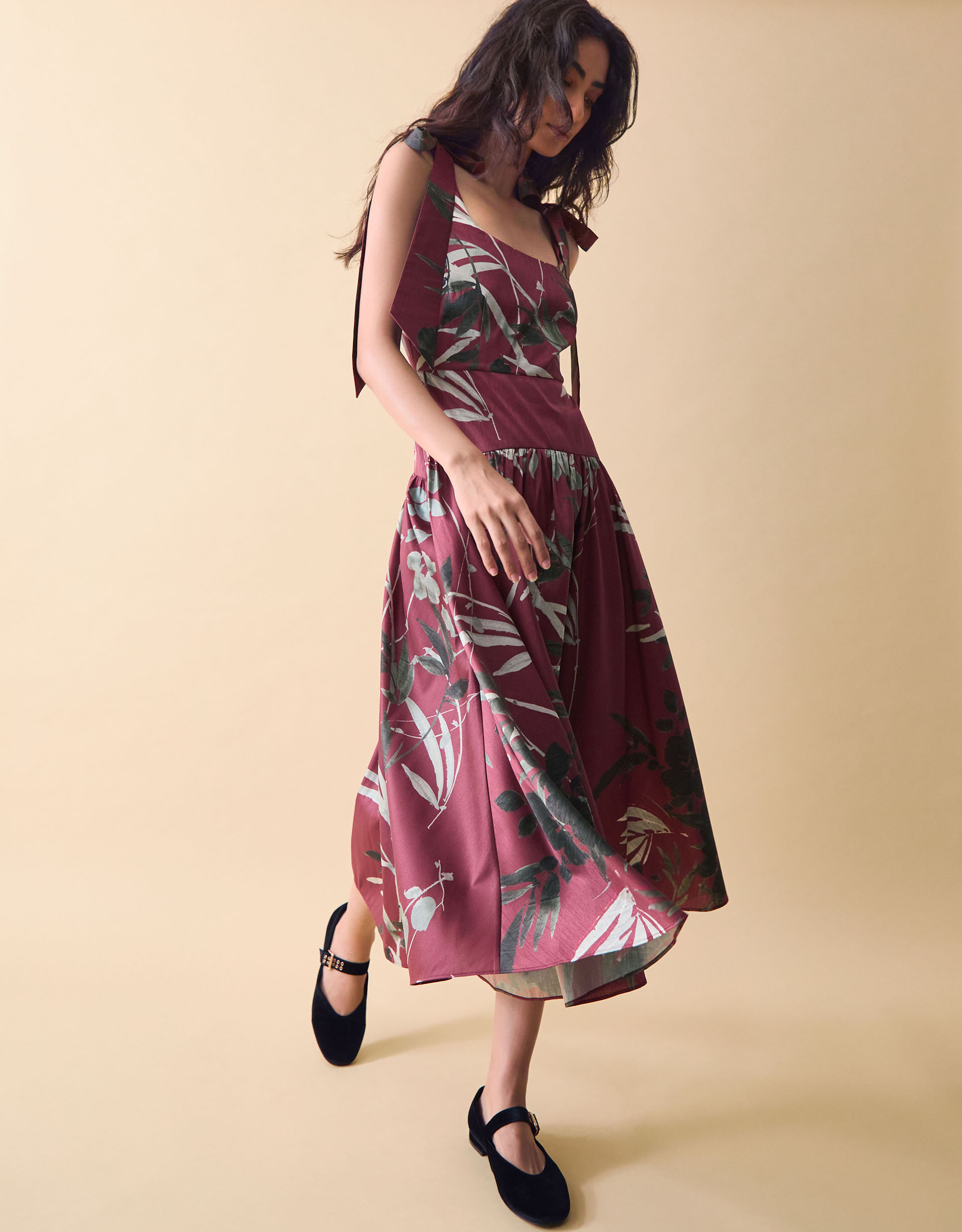Monsoon Clemence Lian Floral Drop Waist Midi Dress, view 4