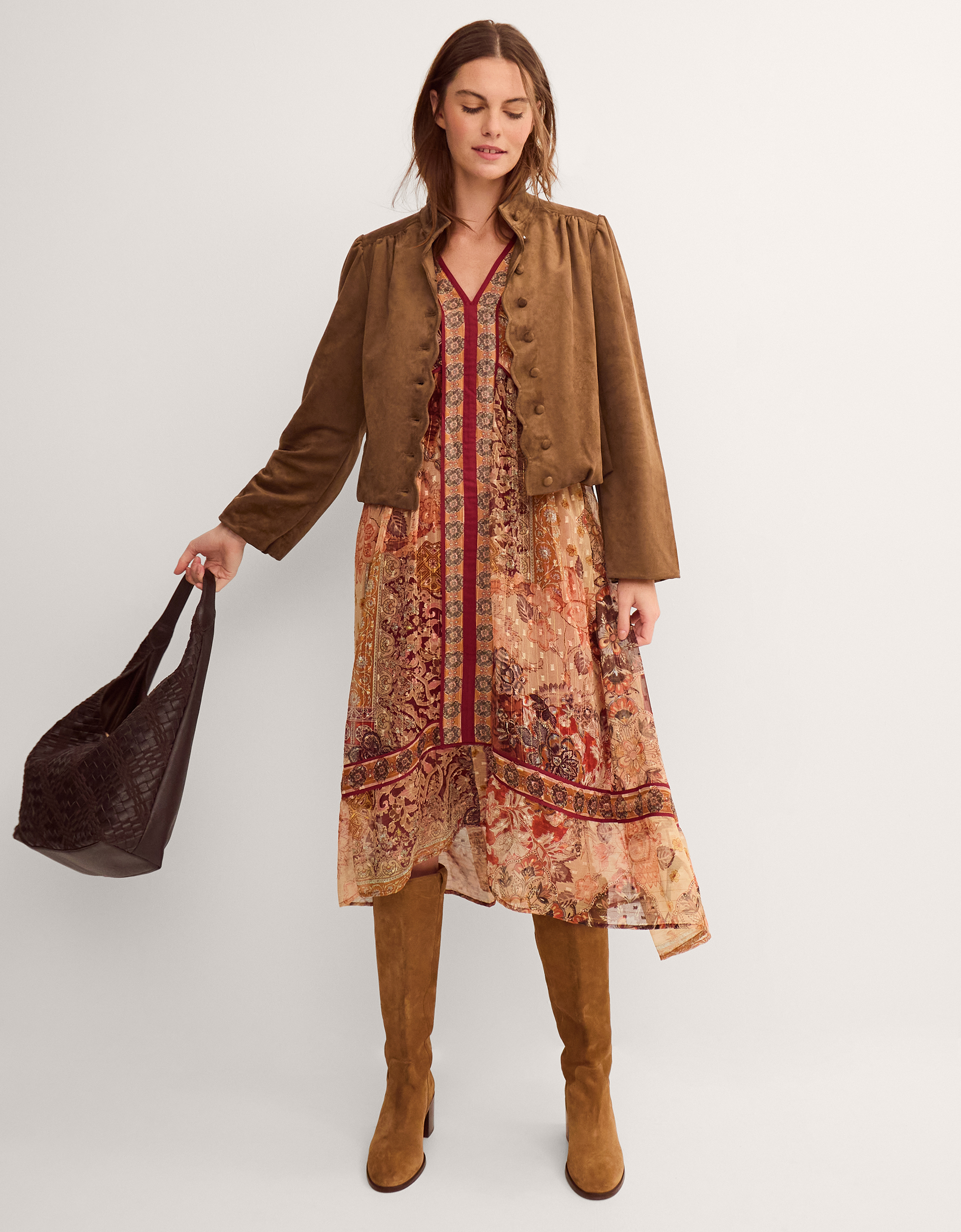Monsoon Lucia Faux Suede Jacket, view 5