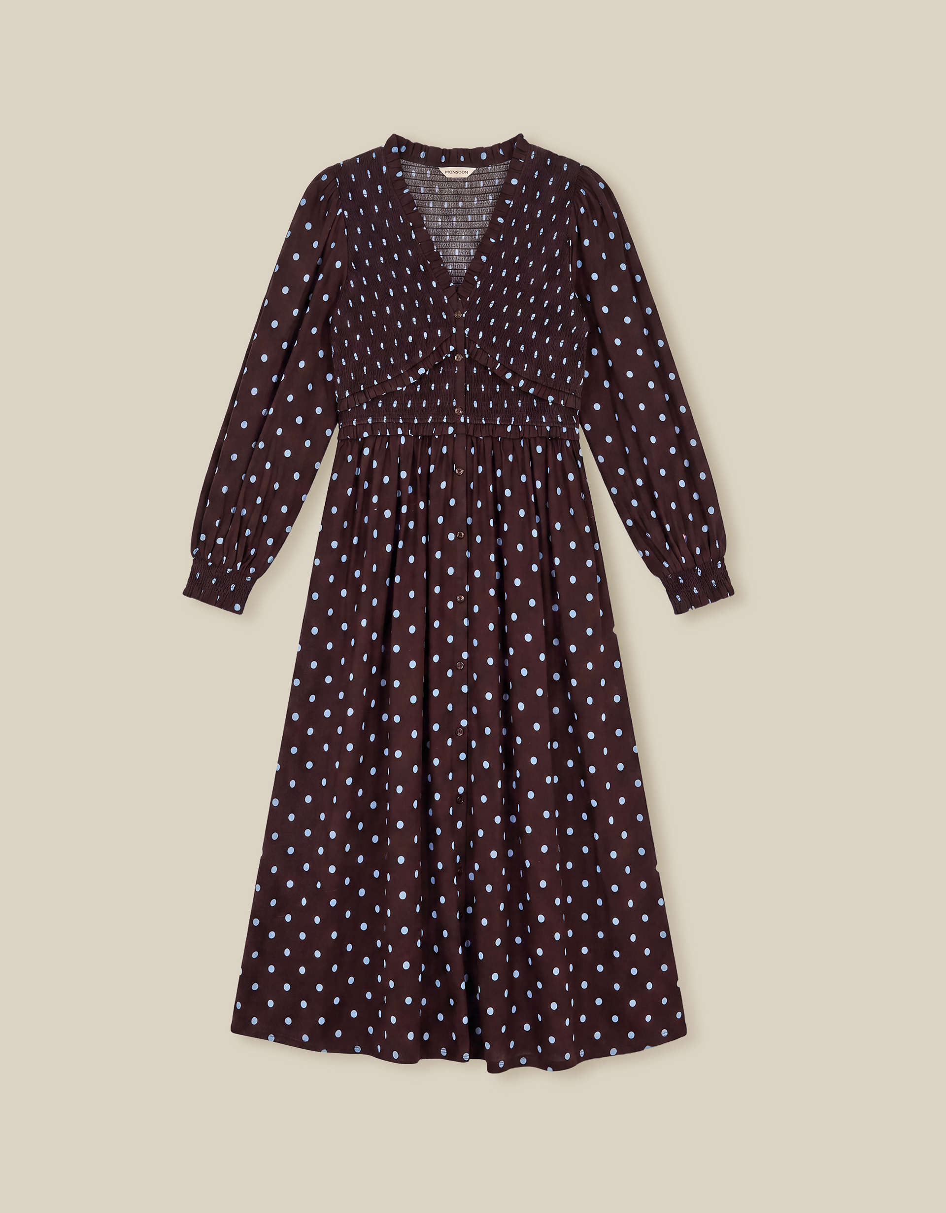 Monsoon Shae Polka Dot Jersey Midi Dress, view 5