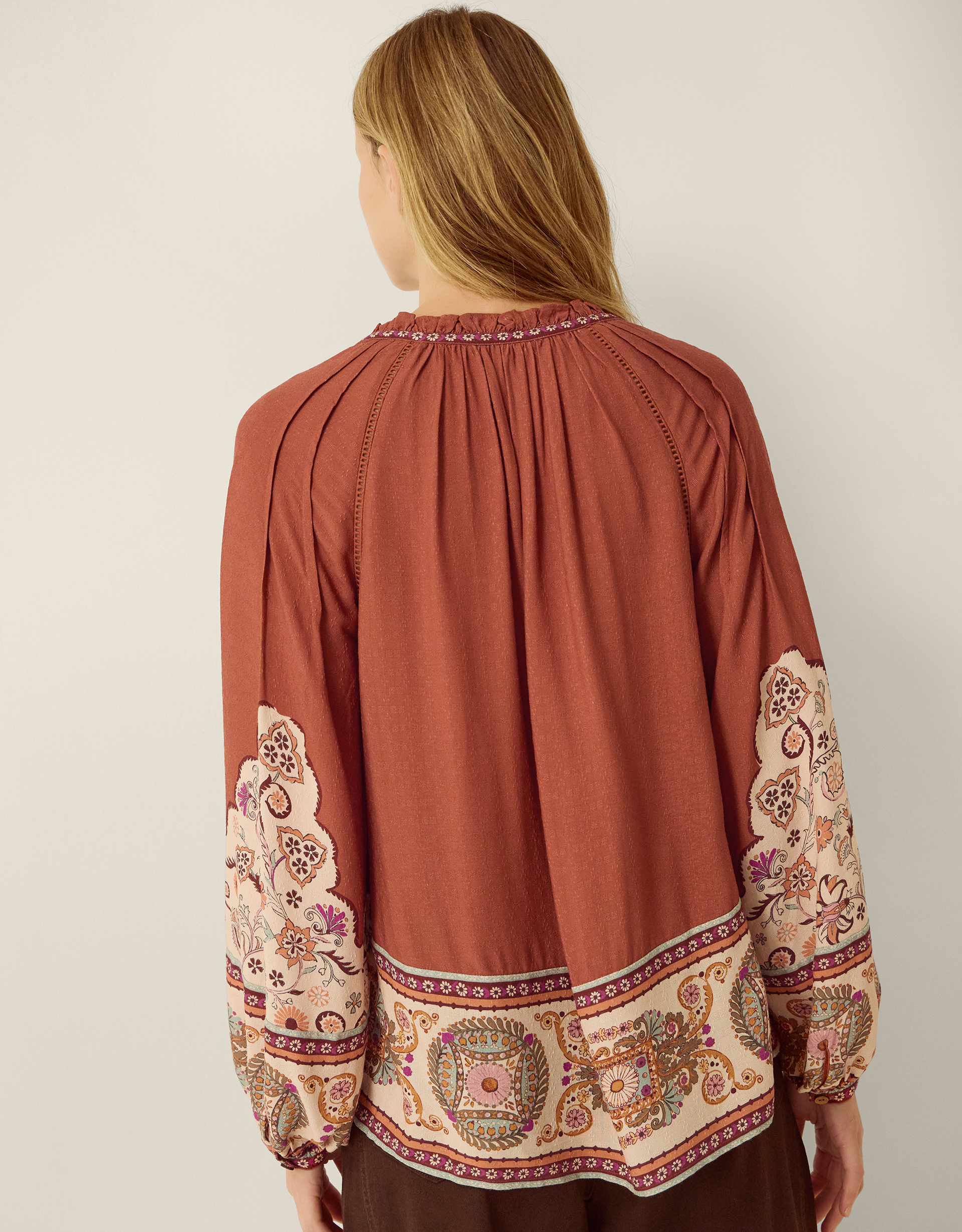 Monsoon Alexandra Floral Pintuck Blouse, view 4