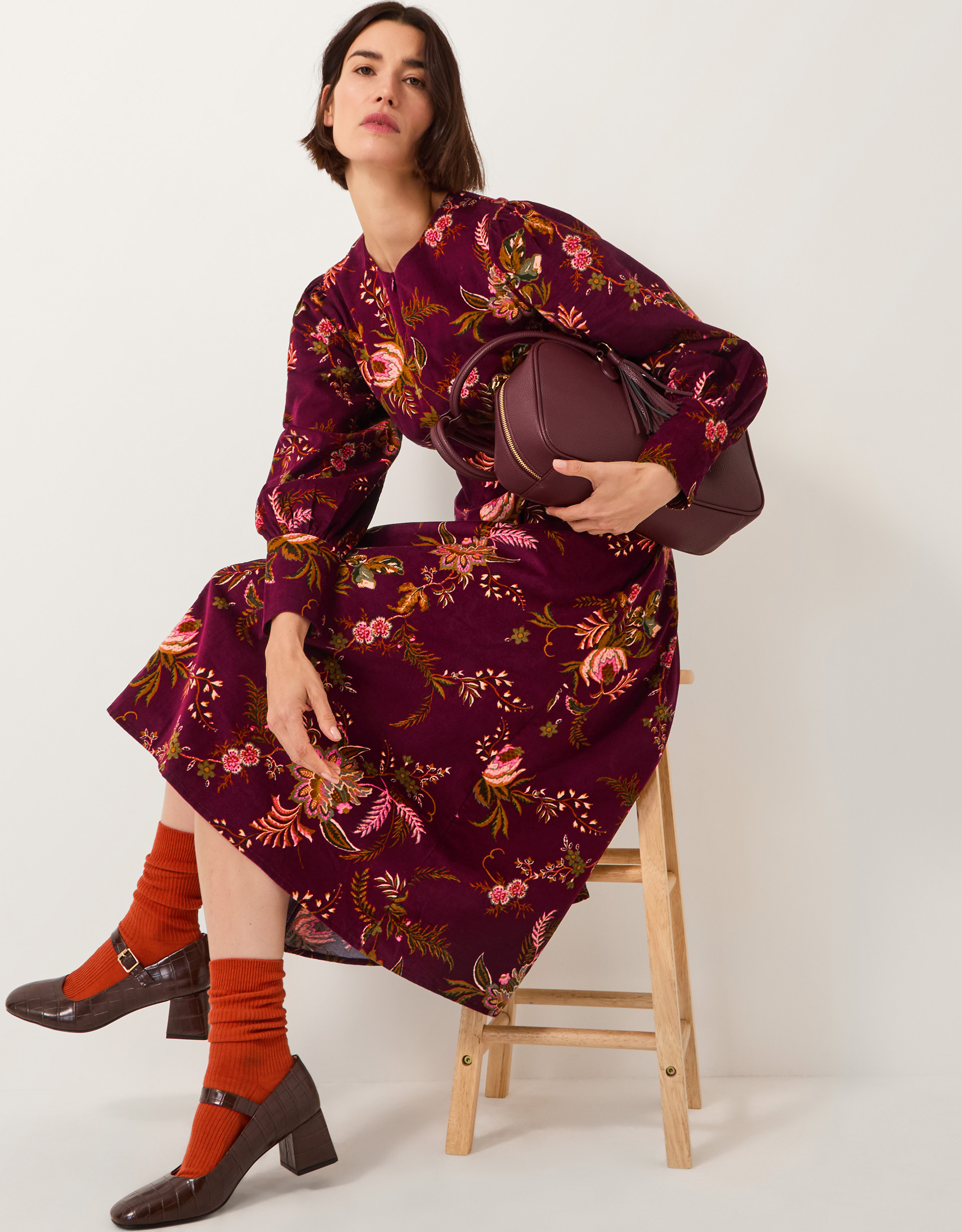 Monsoon Yasmina Floral Fit & Flare Midi Dress, view 5