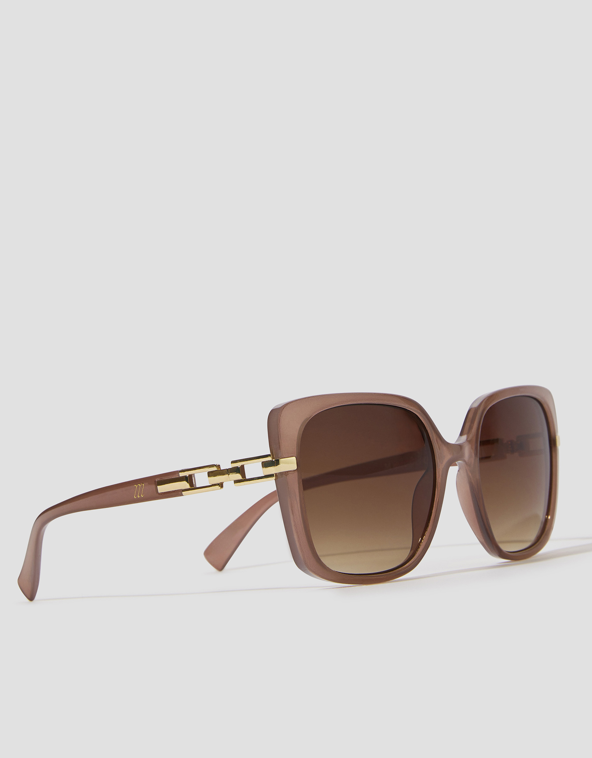 Monsoon Link Detail Oversized Sunglasses in pink
