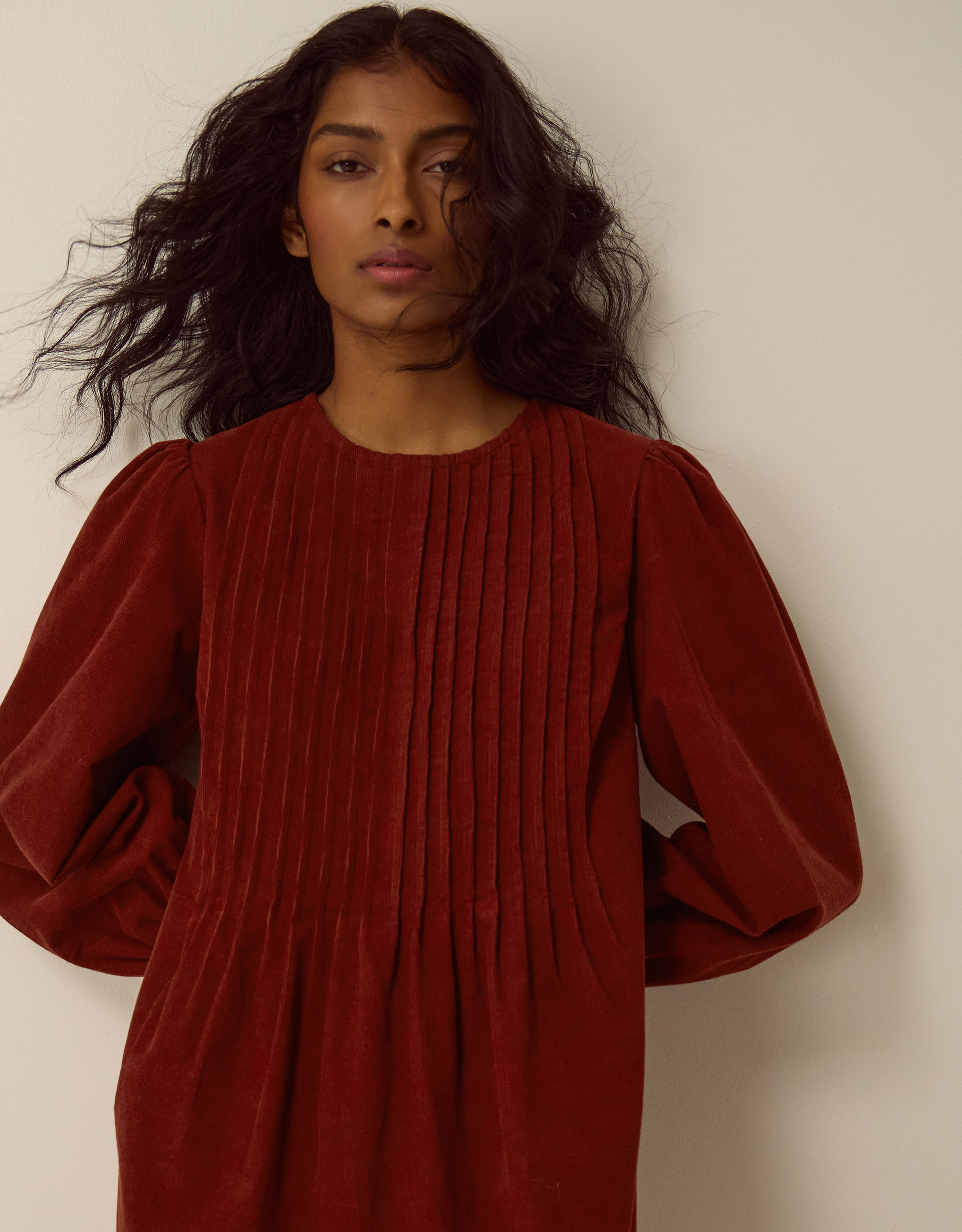 Monsoon Joyce Embroidered Corduroy Midi Dress, view 2