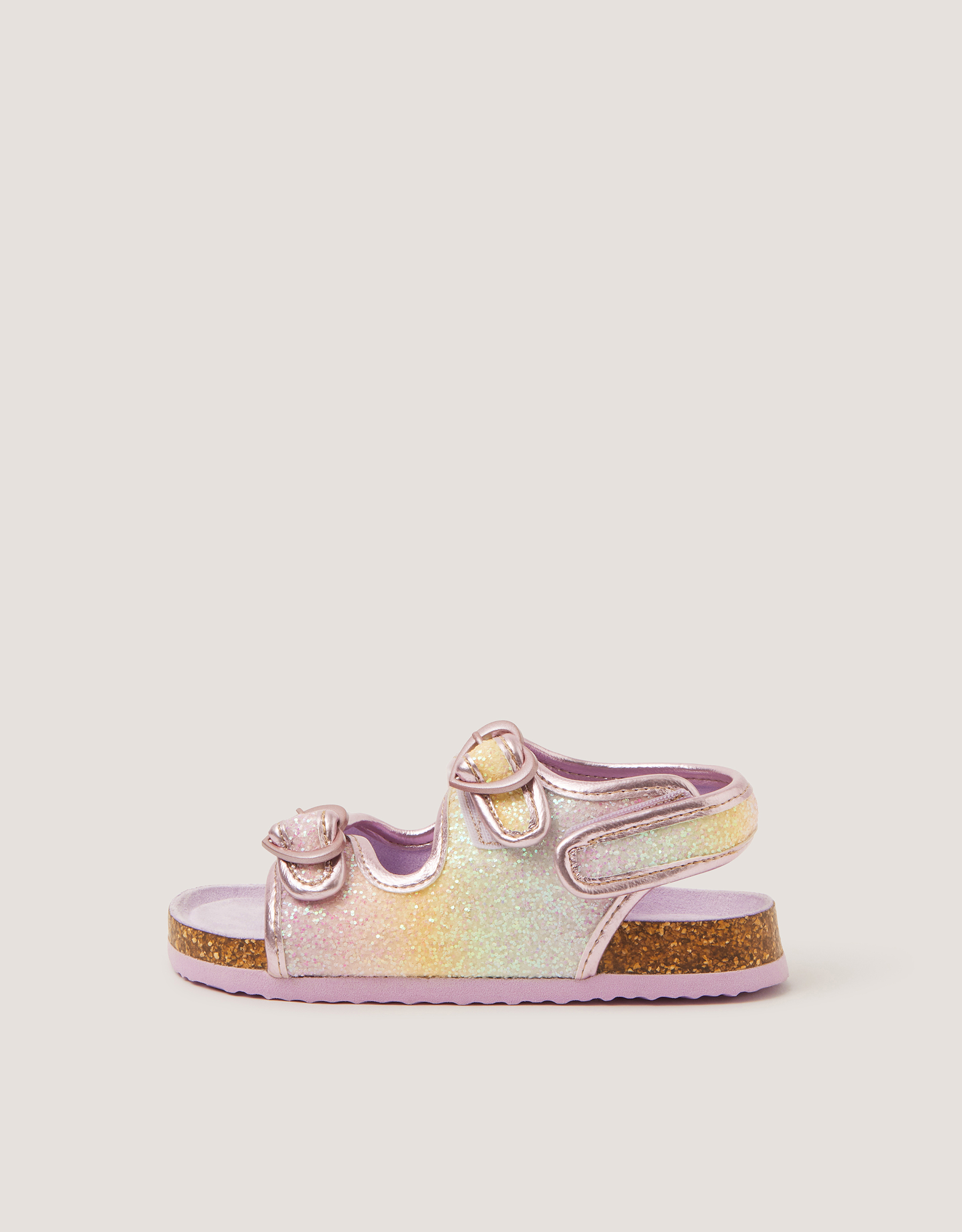 Monsoon Rainbow Heart Buckle Sandals, view 2