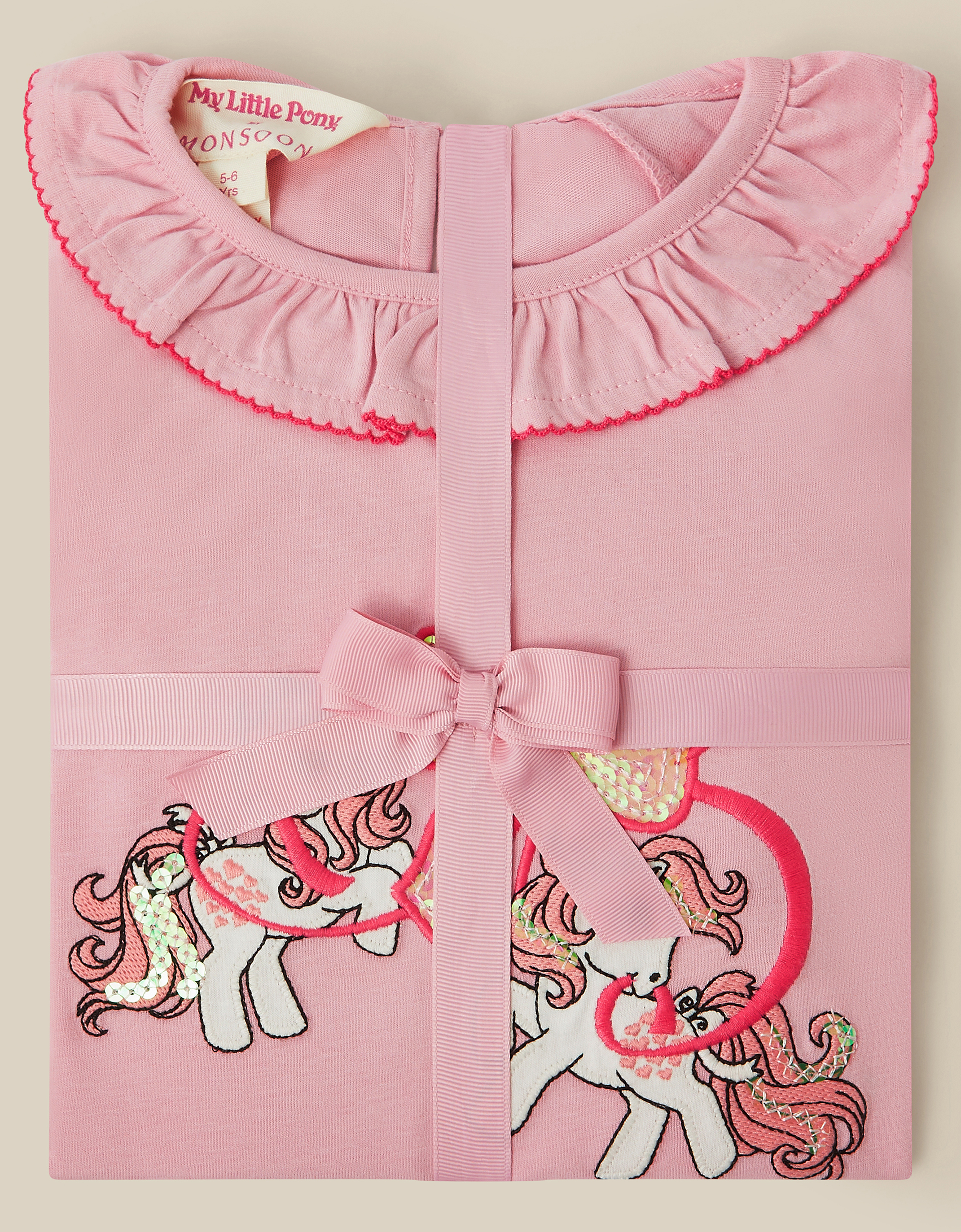 Monsoon x My Little Pony Sequin Bow Long Pyjamas Set Pink