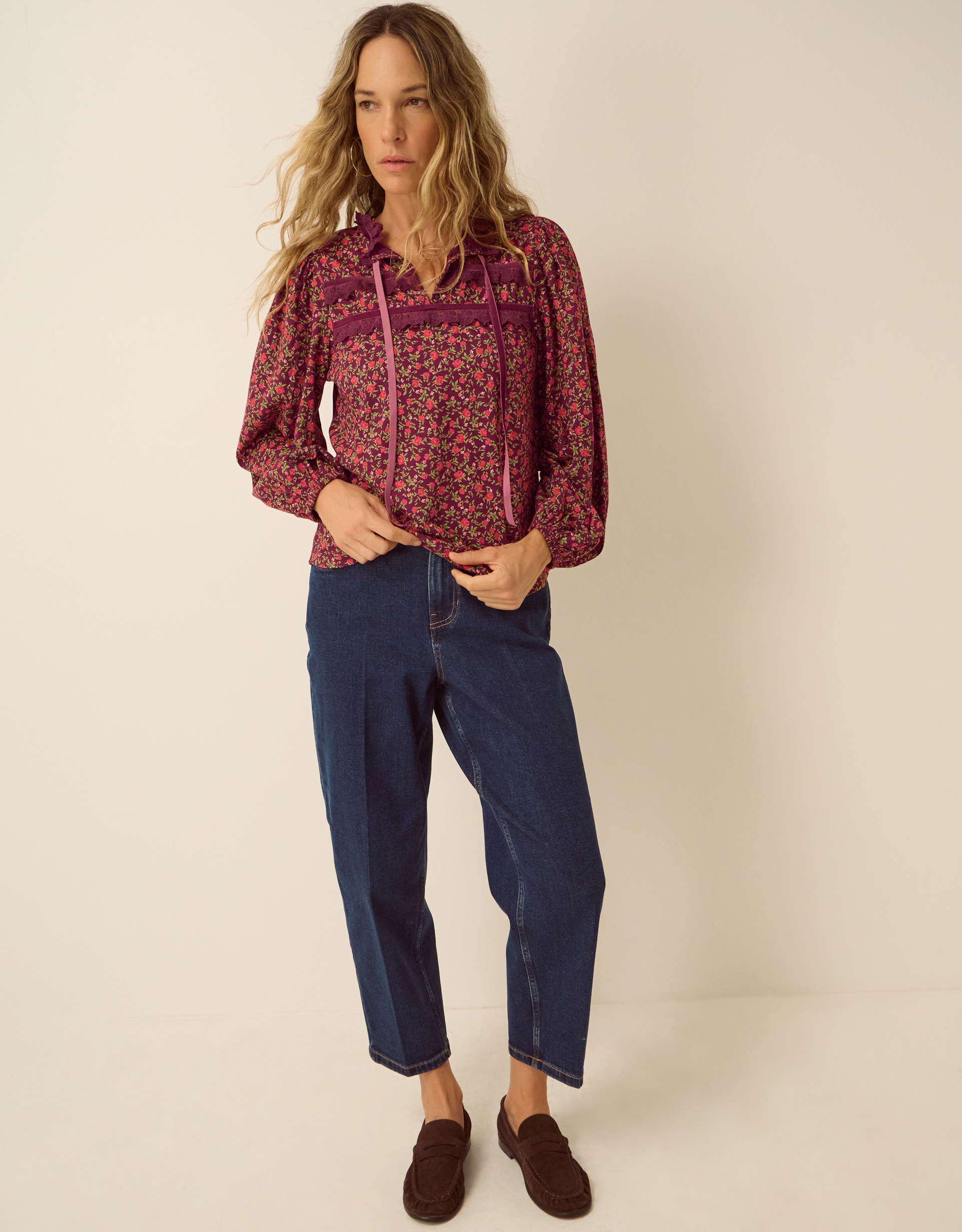 Monsoon Sophie Floral Print Jersey Top