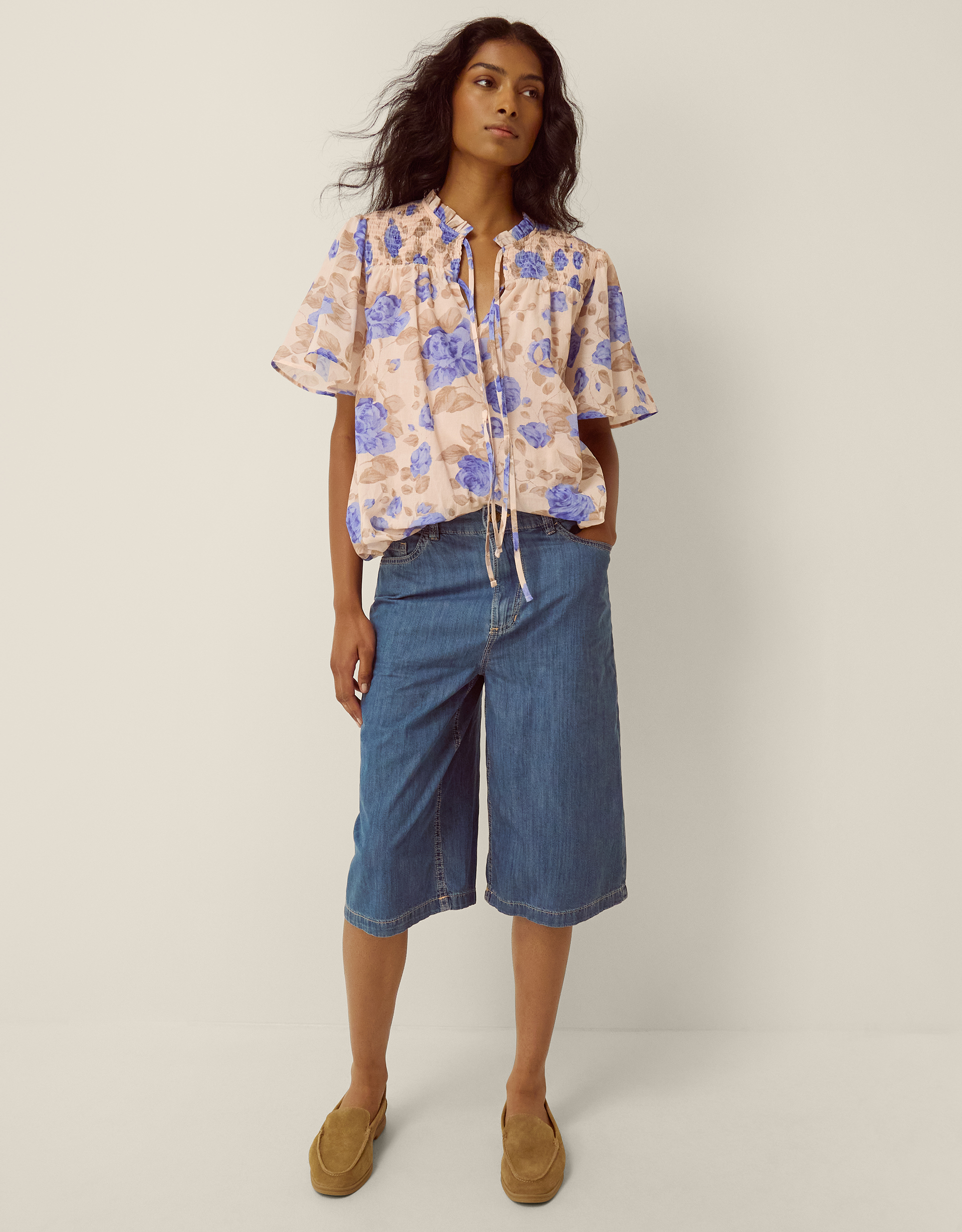Monsoon Lori Floral Bubble Hem Blouse, view 4