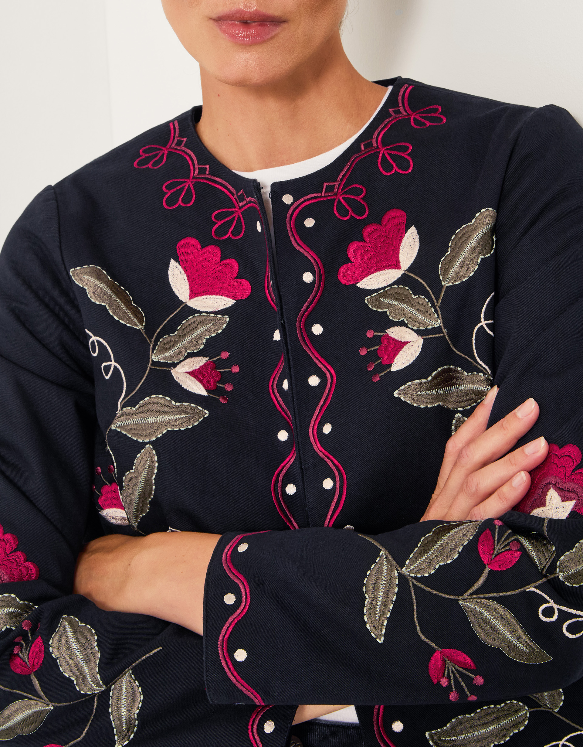 Monsoon Valerie Floral Embroidered Jacket