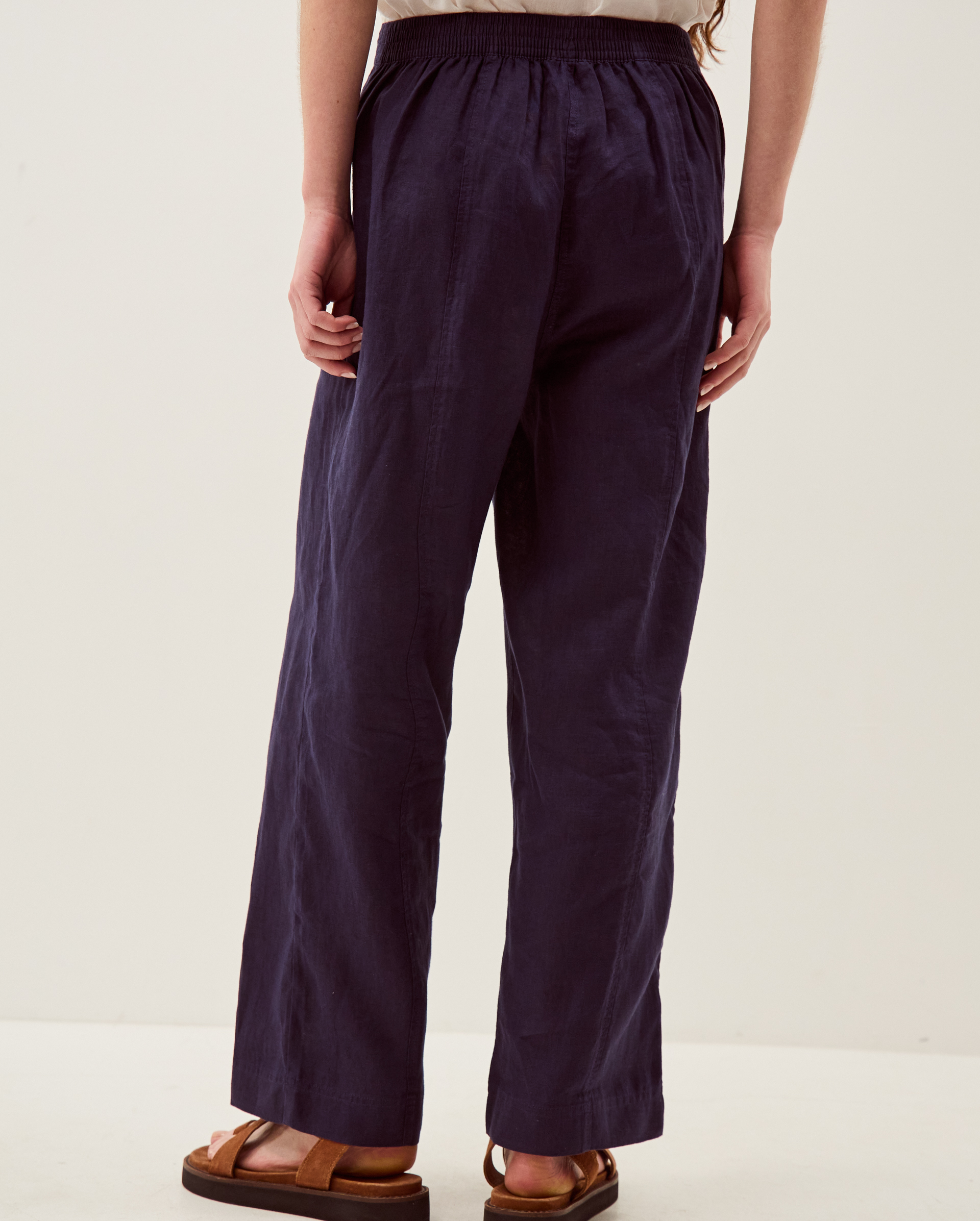 Monsoon Lucy Regular Straight Leg Linen Trousers, view 3