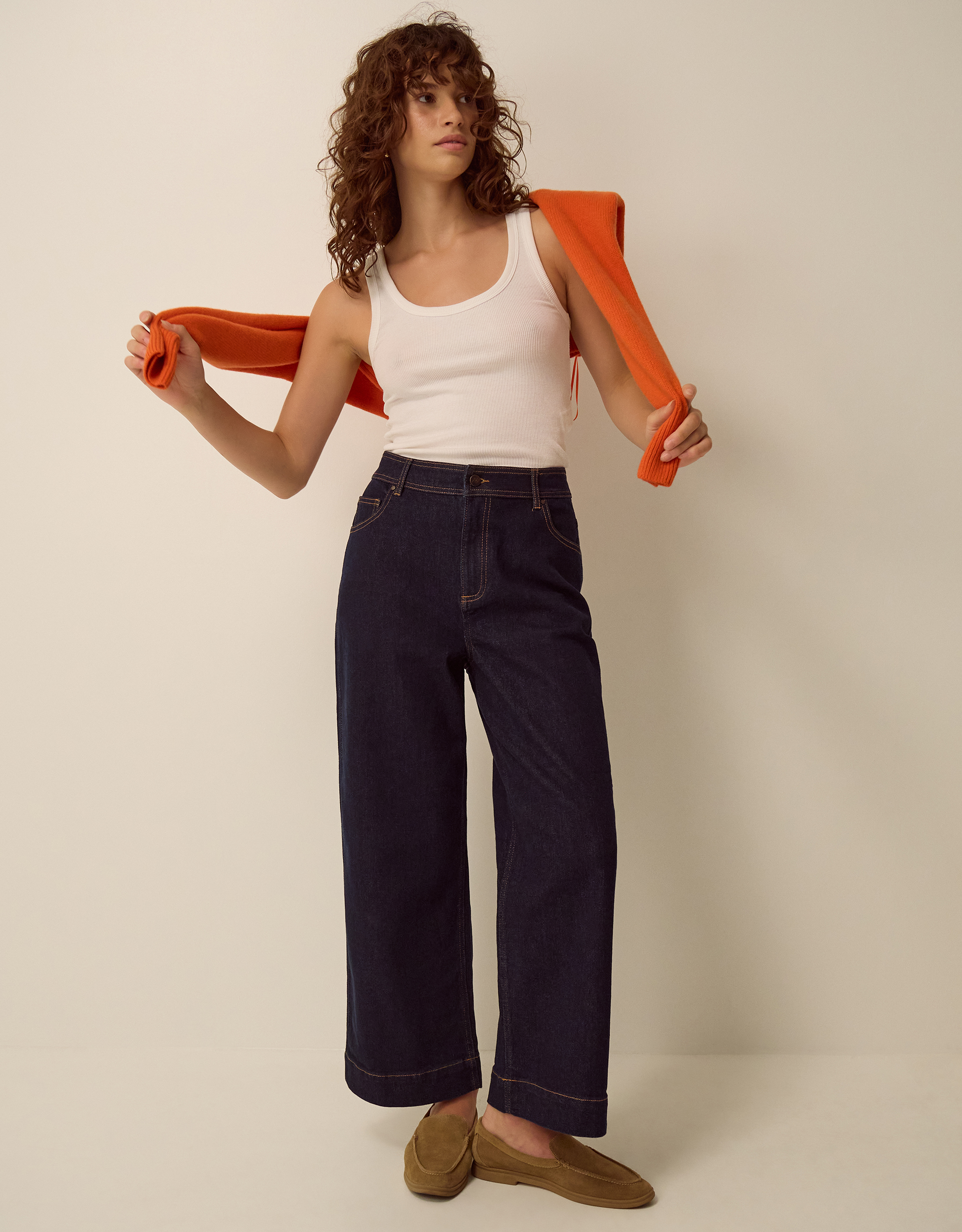 Monsoon Hallie Regular Cropped Wide Leg Jeans