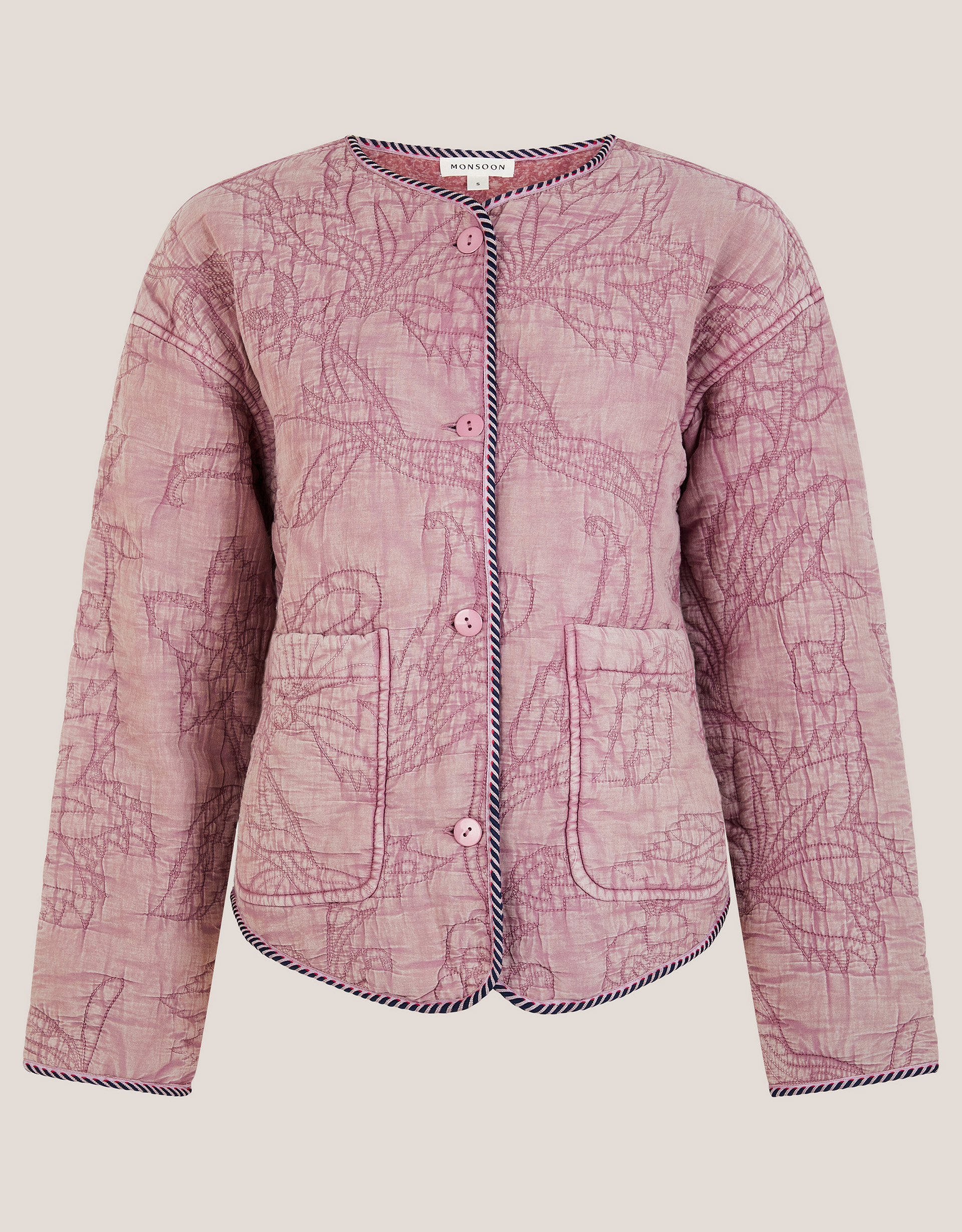 Monsoon Hazel Floral Quilted Jacket, view 6