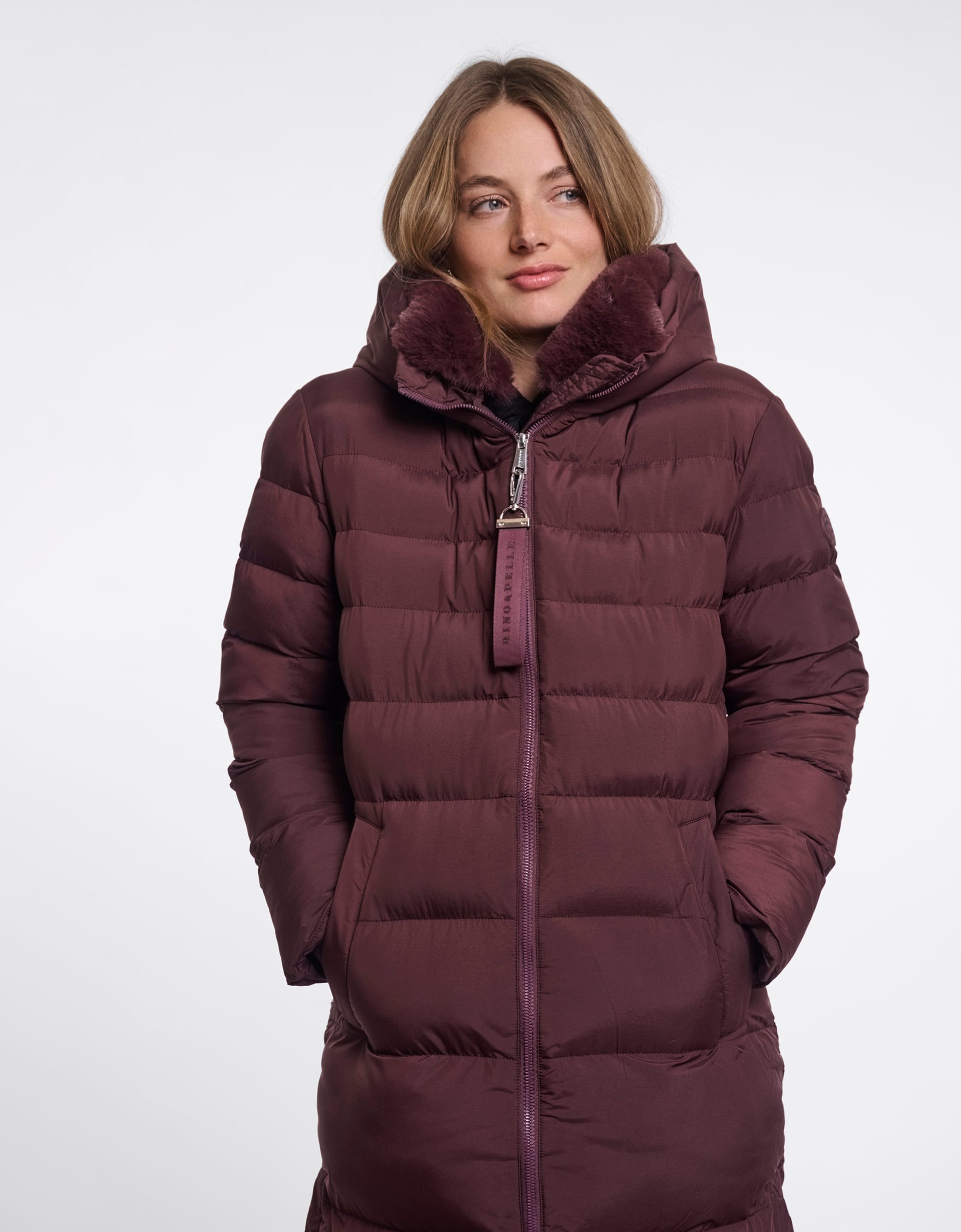 Monsoon Rino & Pelle Hudson Long Padded Coat in Red, view 2