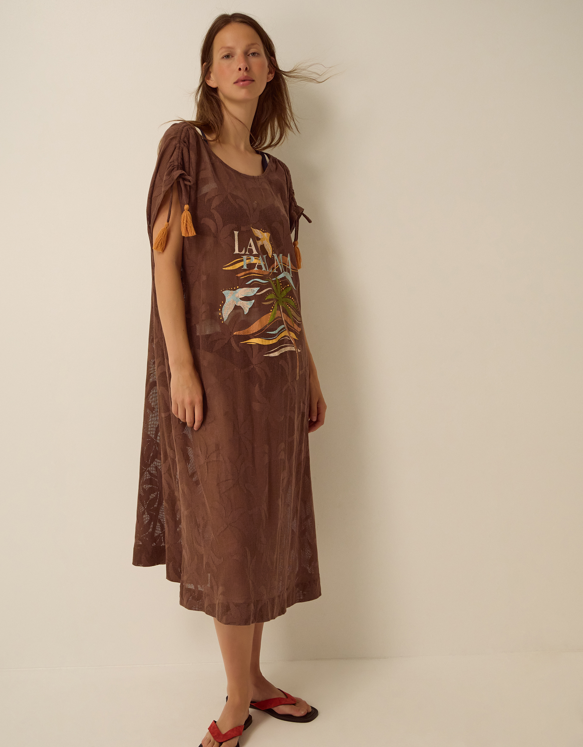Monsoon La Palma Jacquard Midi Kaftan, view 5