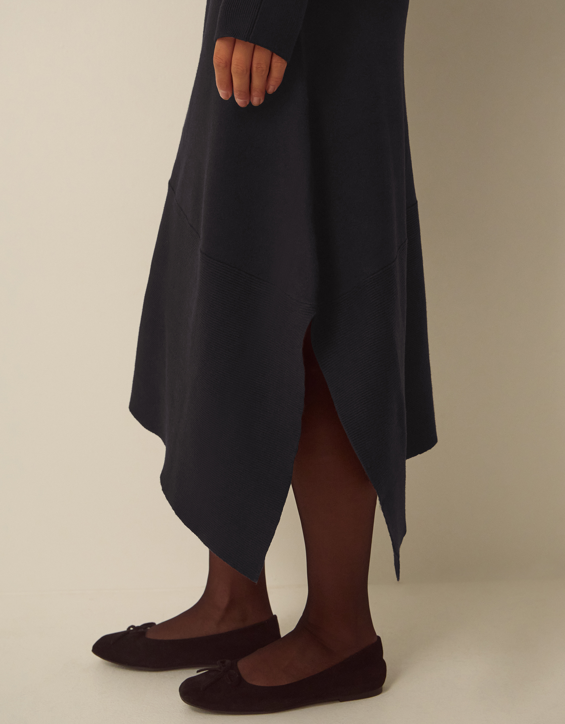 Monsoon Floy Frogging Asymmetrical Knitted Midi Dress, view 3