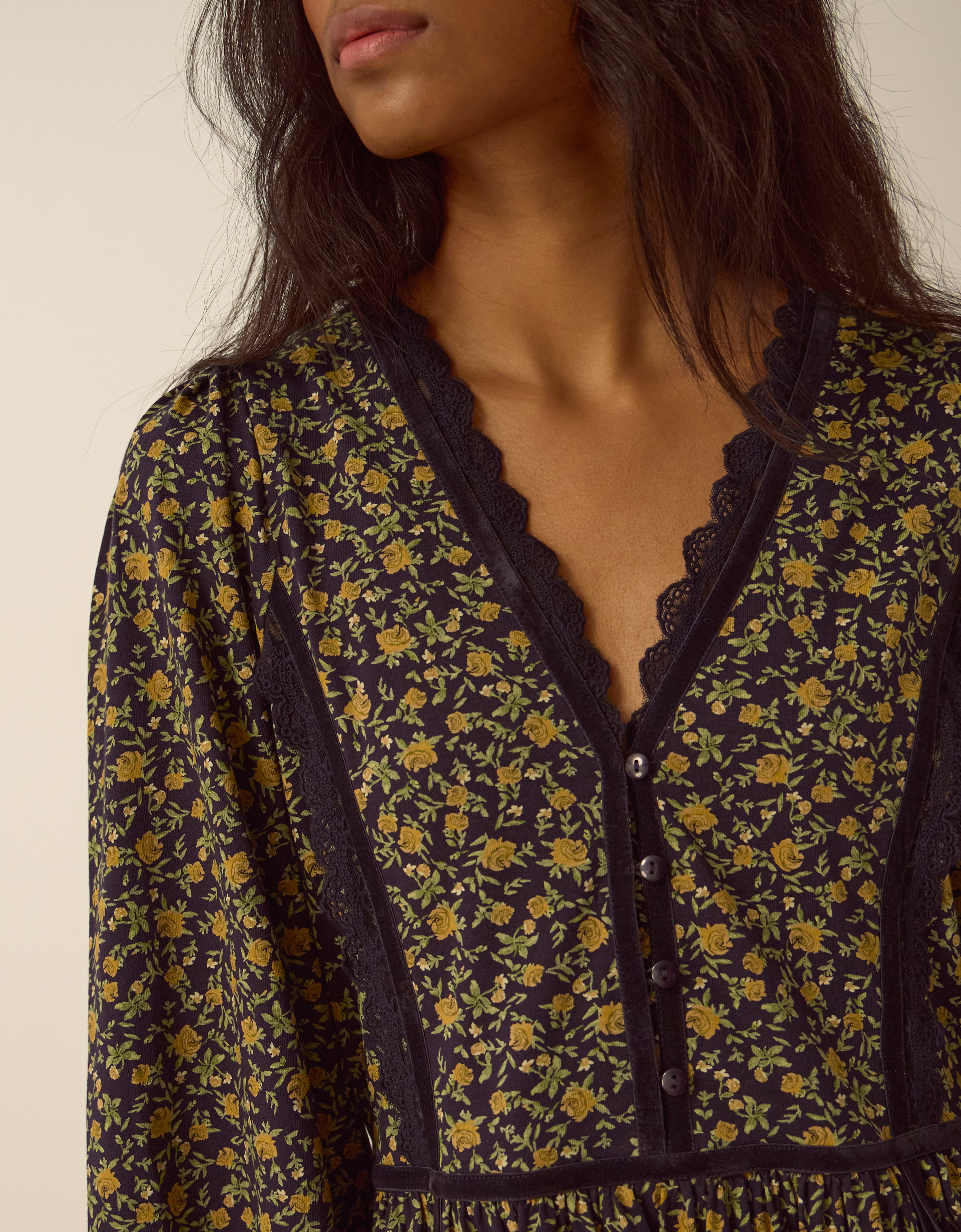 Monsoon Sophie Floral Print Jersey Midi Dress, view 3