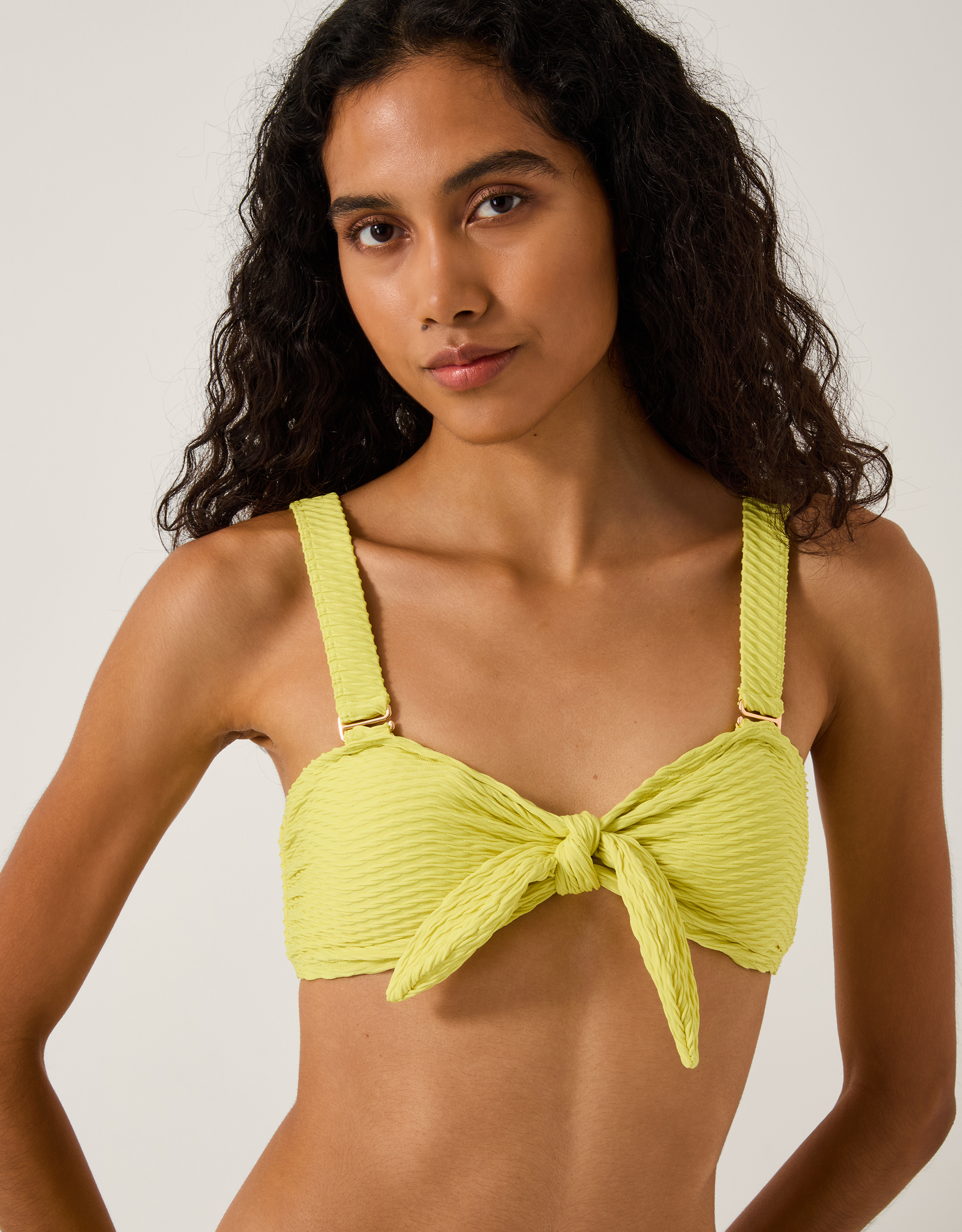 Monsoon Alina Rib Bandeau Bikini Top, view 2