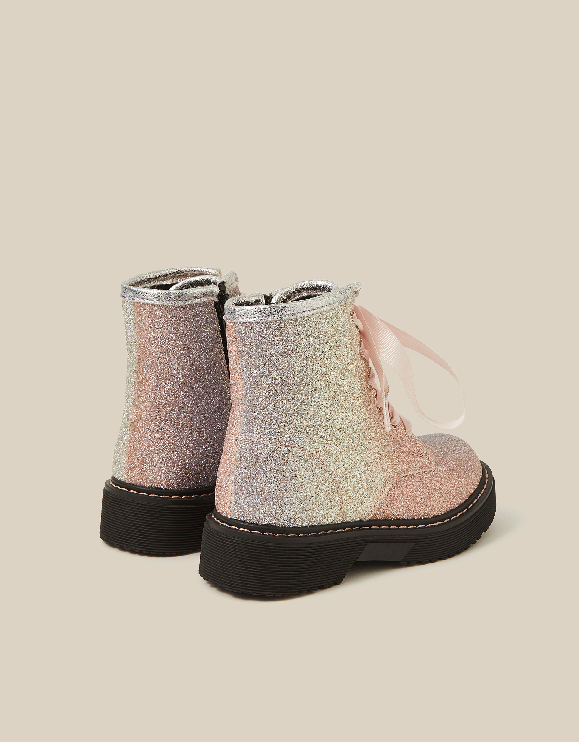 Monsoon Ombré Glitter Lace-Up Boots, view 3