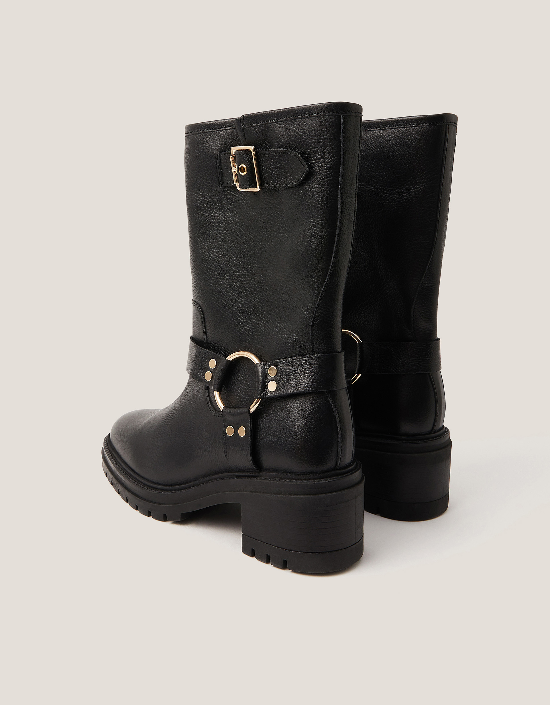 Monsoon Jade Leather Biker Boots, view 3